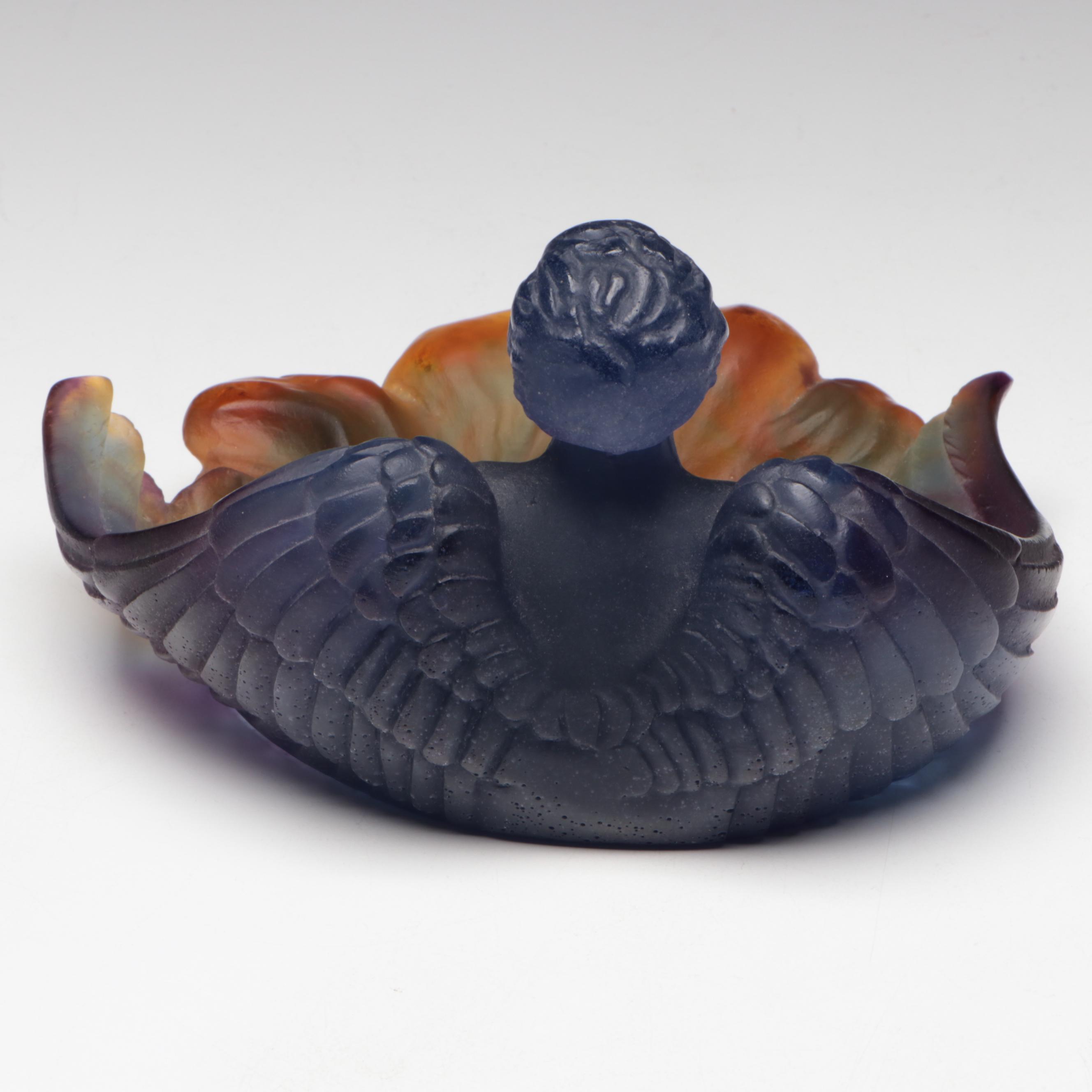 Daum France Pate De Verre Angel Coupelle