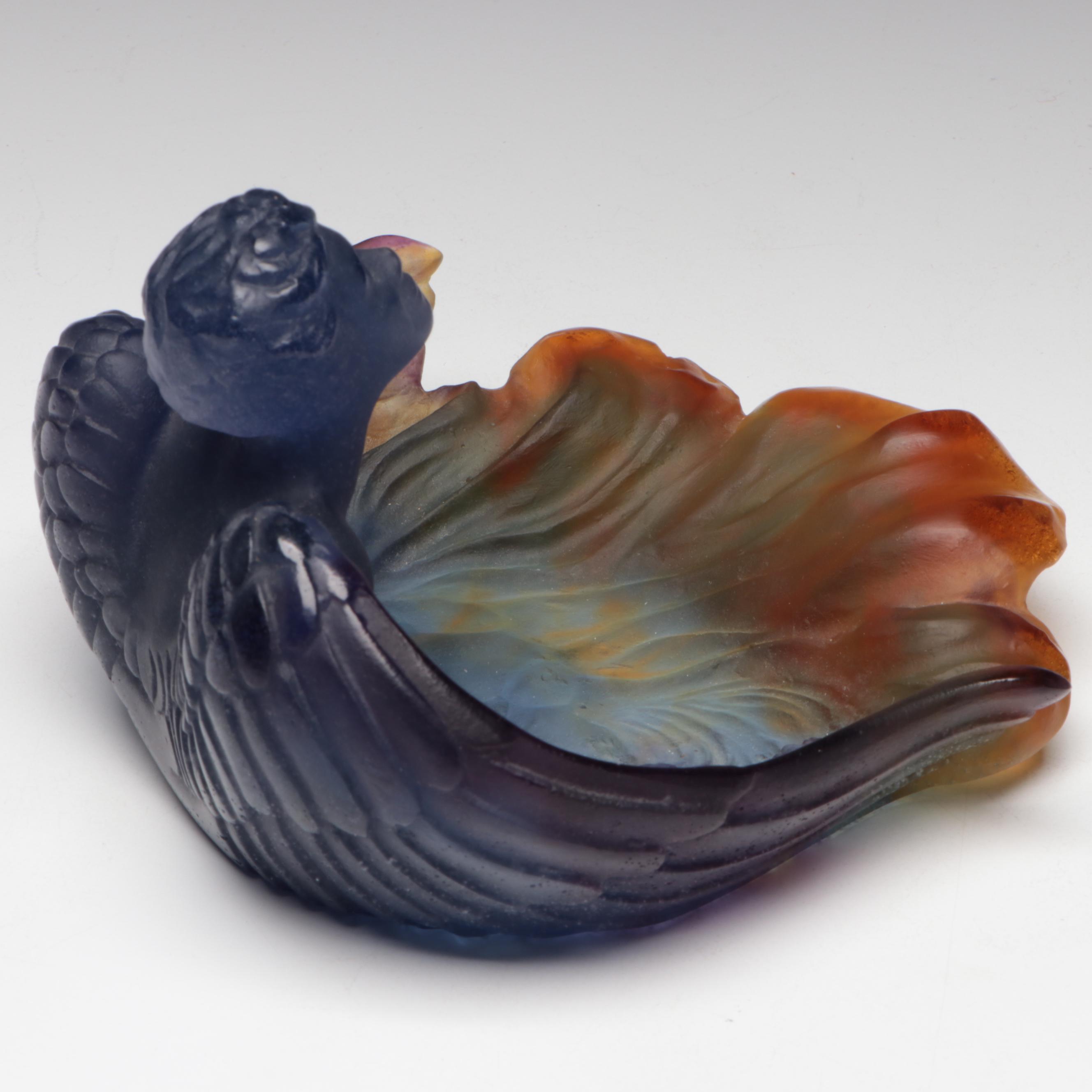 Daum France Pate De Verre Angel Coupelle