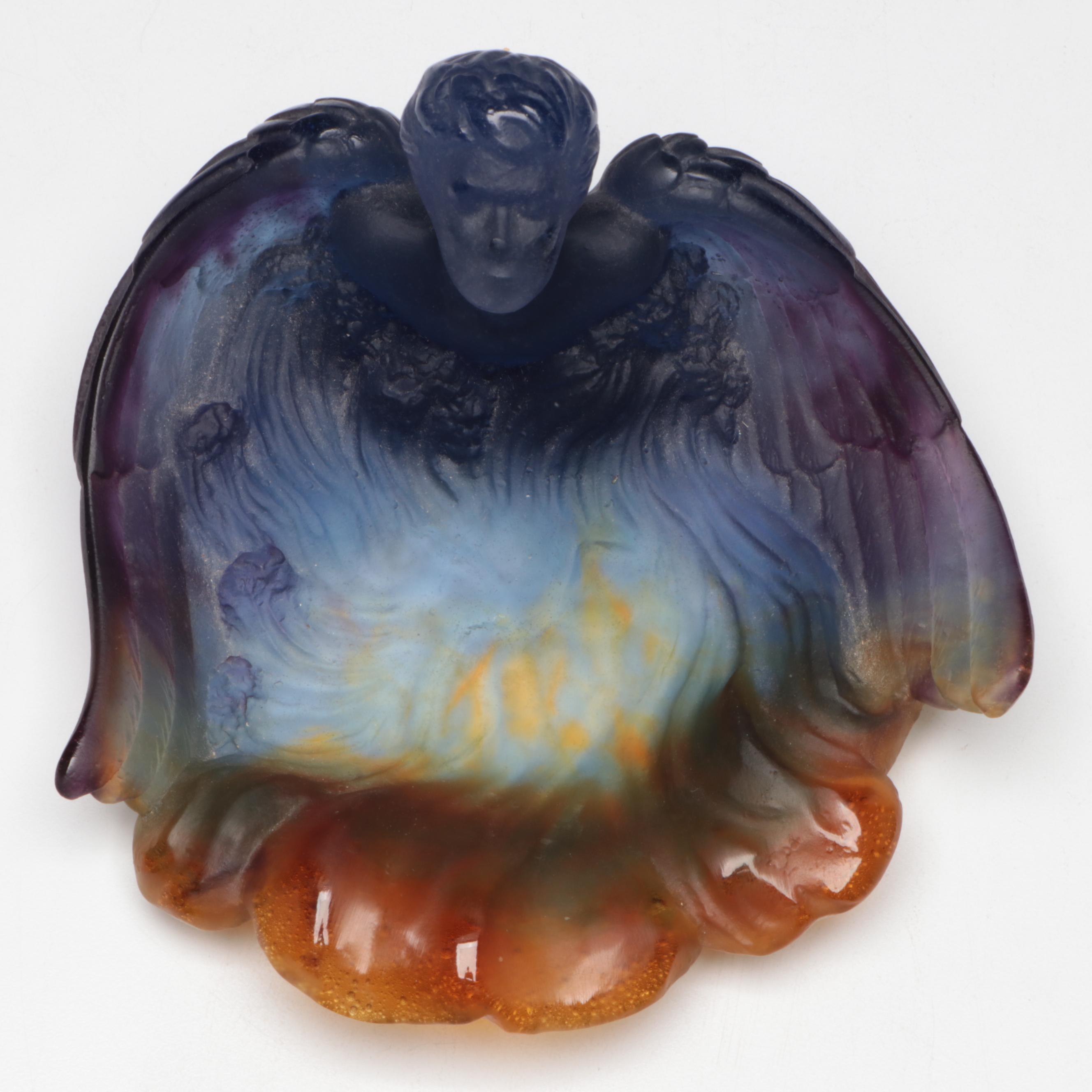 Daum France Pate De Verre Angel Coupelle