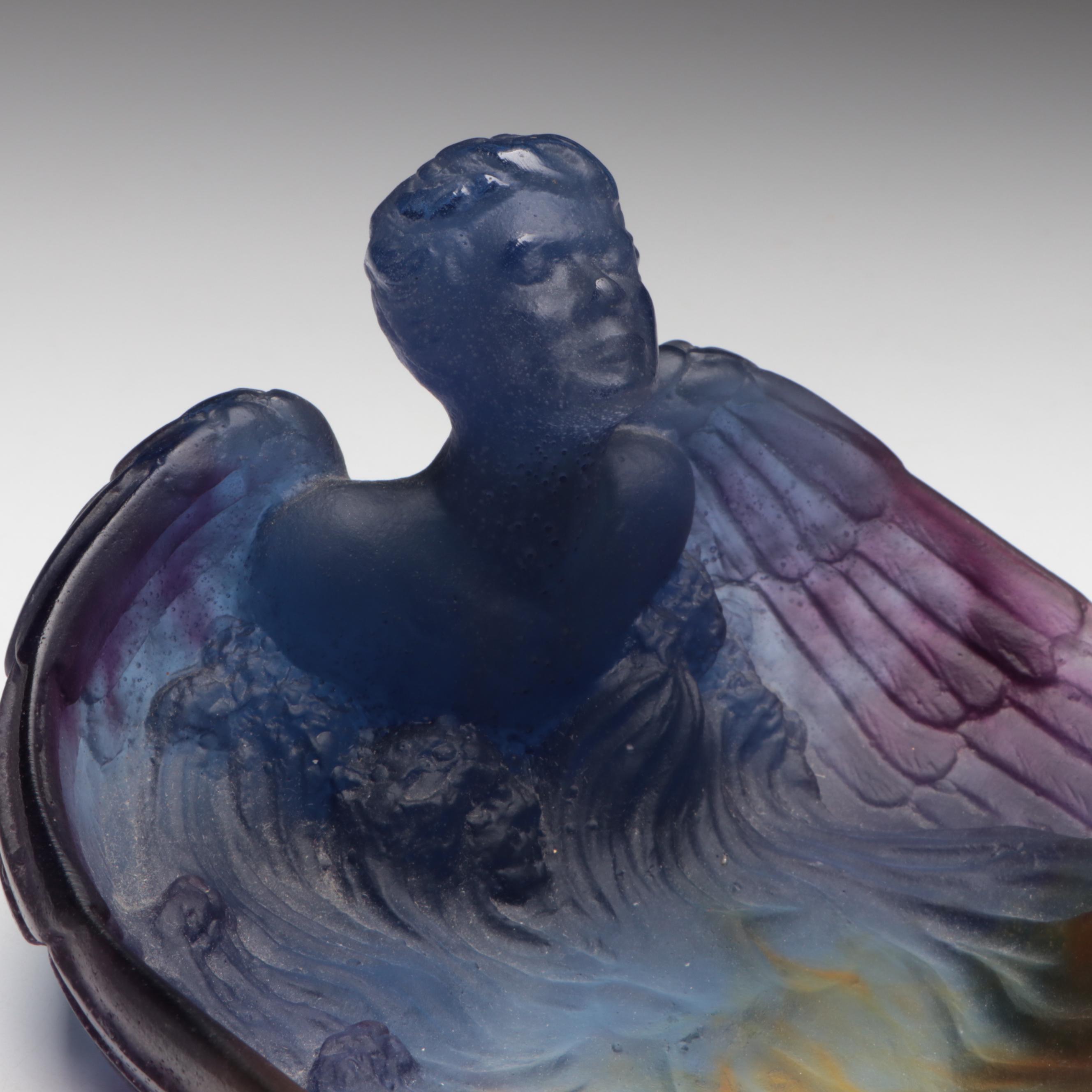 Daum France Pate De Verre Angel Coupelle