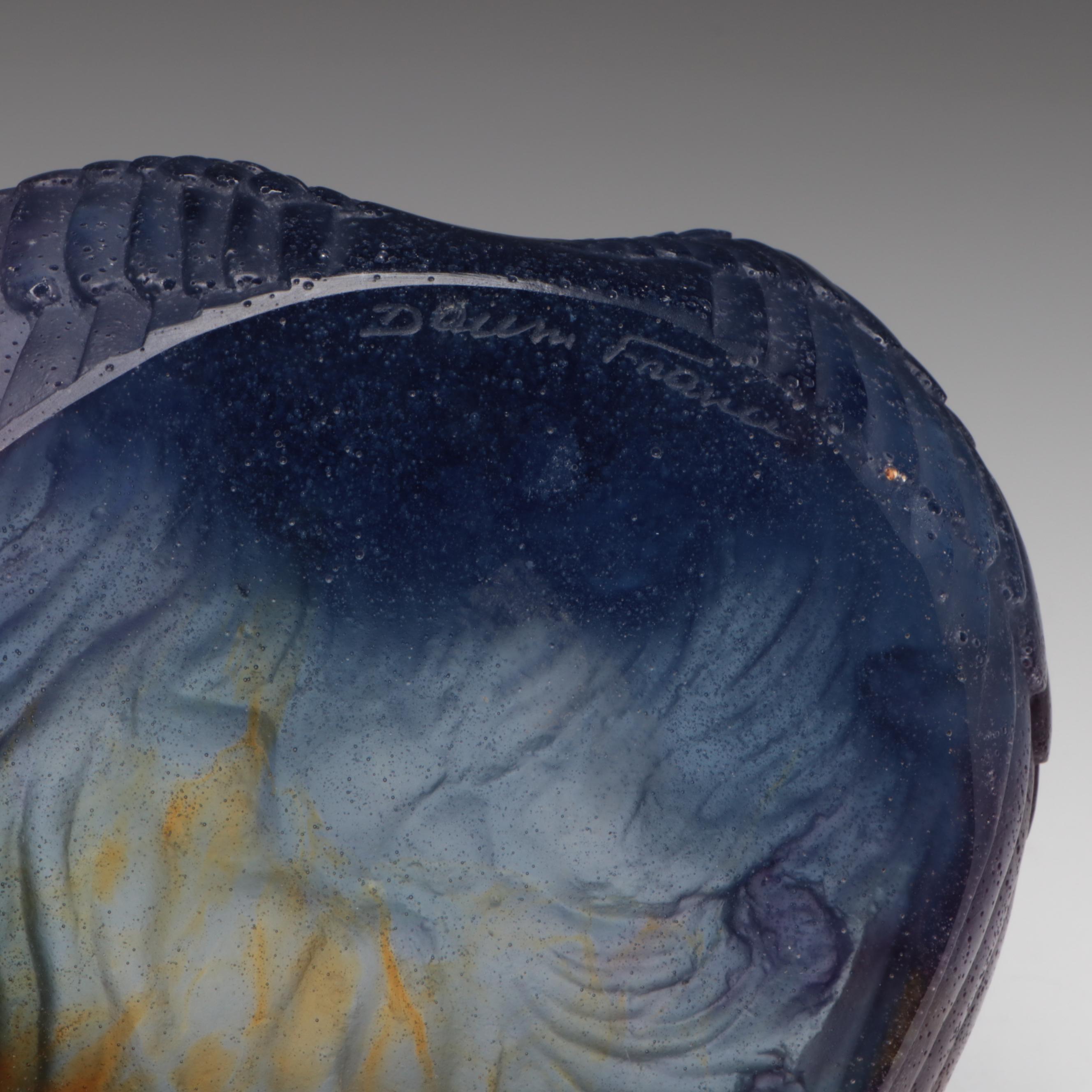 Daum France Pate De Verre Angel Coupelle