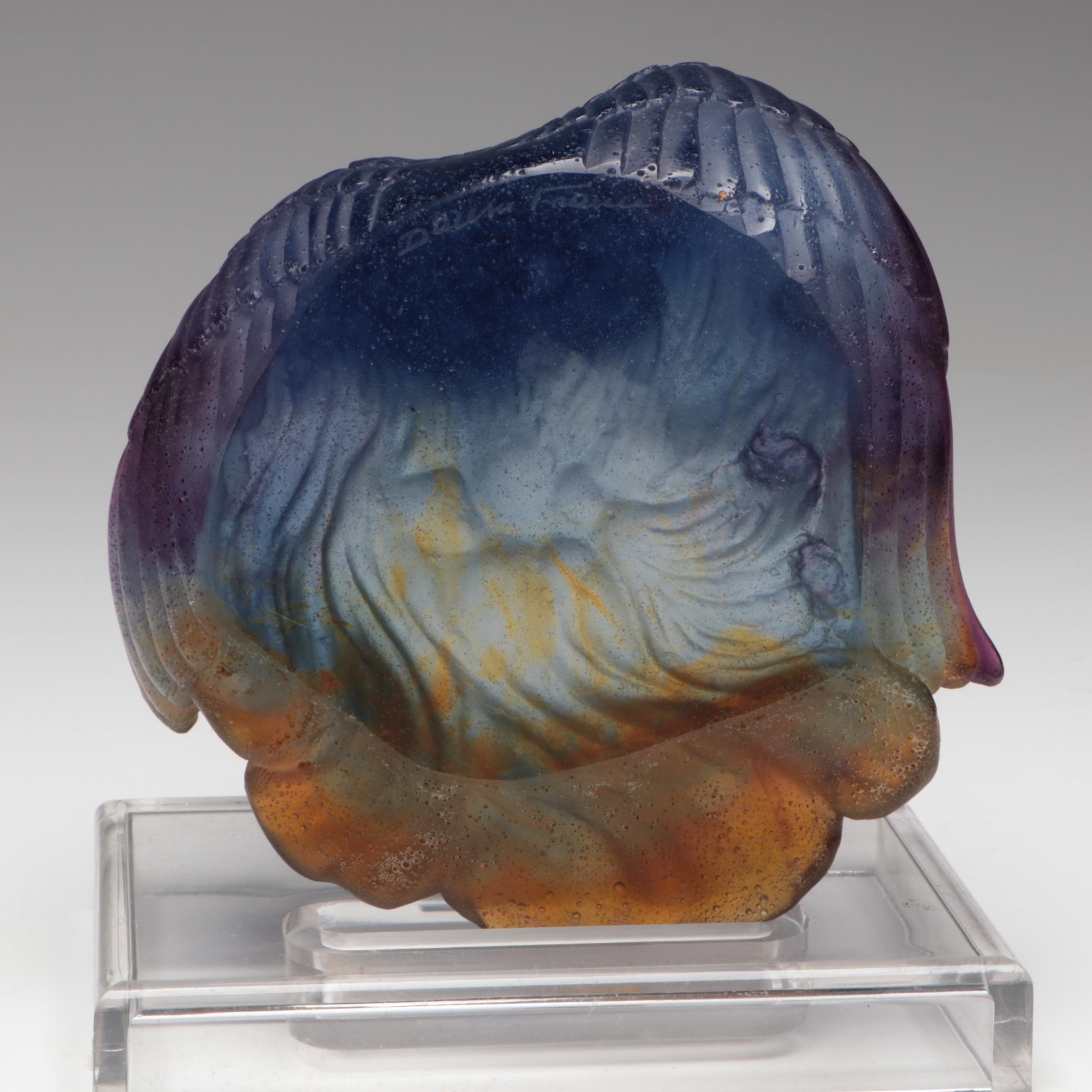 Daum France Pate De Verre Angel Coupelle