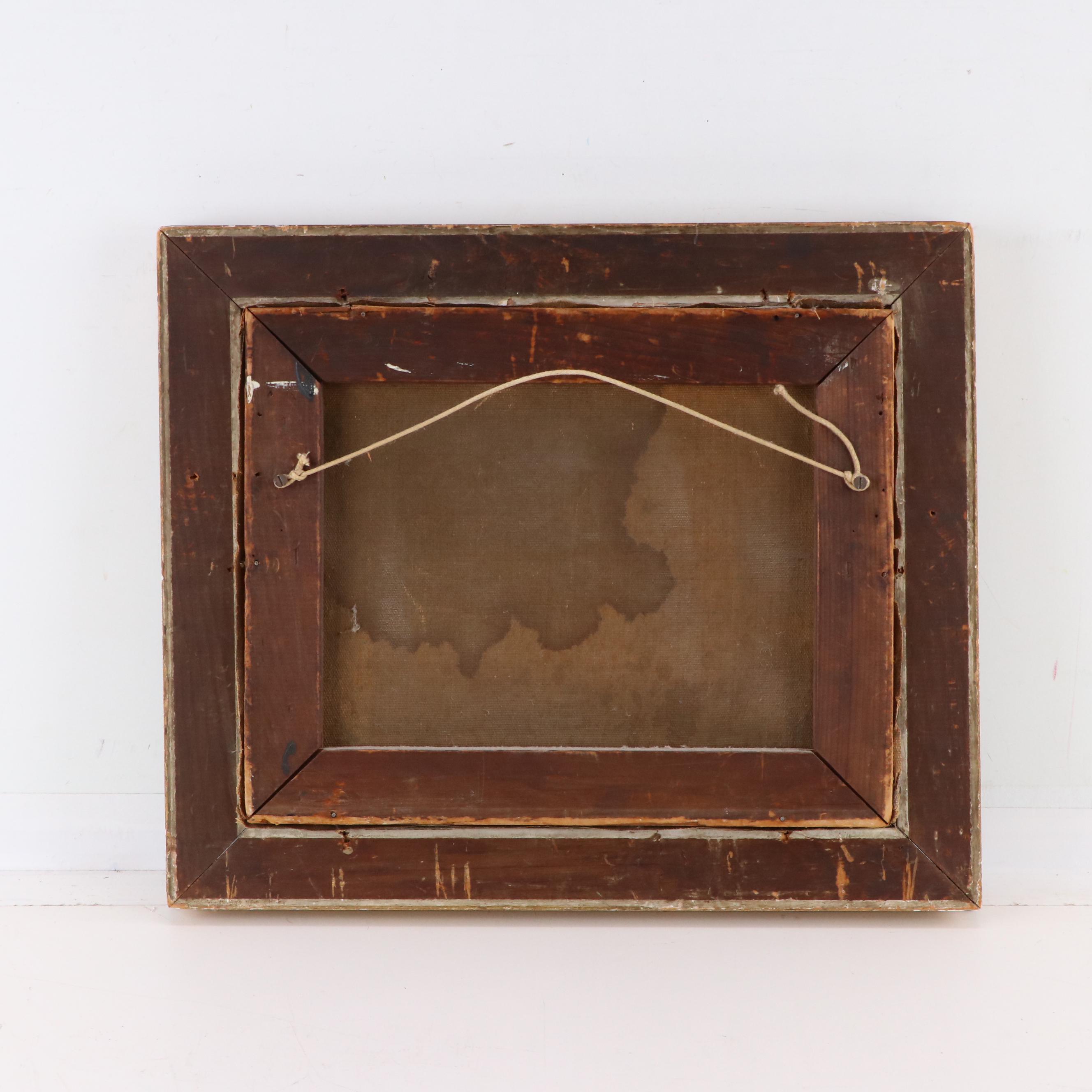 Wooded Landscape Oil Painting of Pond