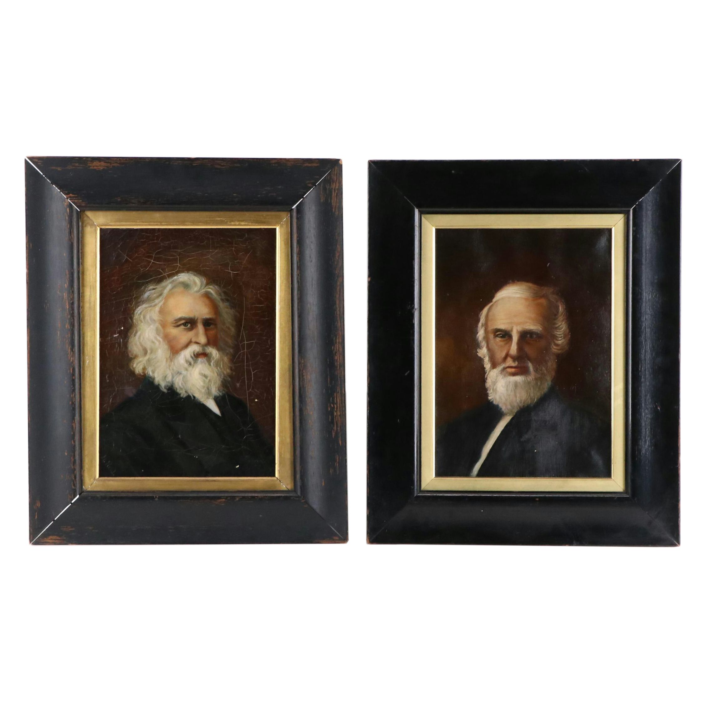 American School Male Portrait Oil Paintings, Late 19th Century