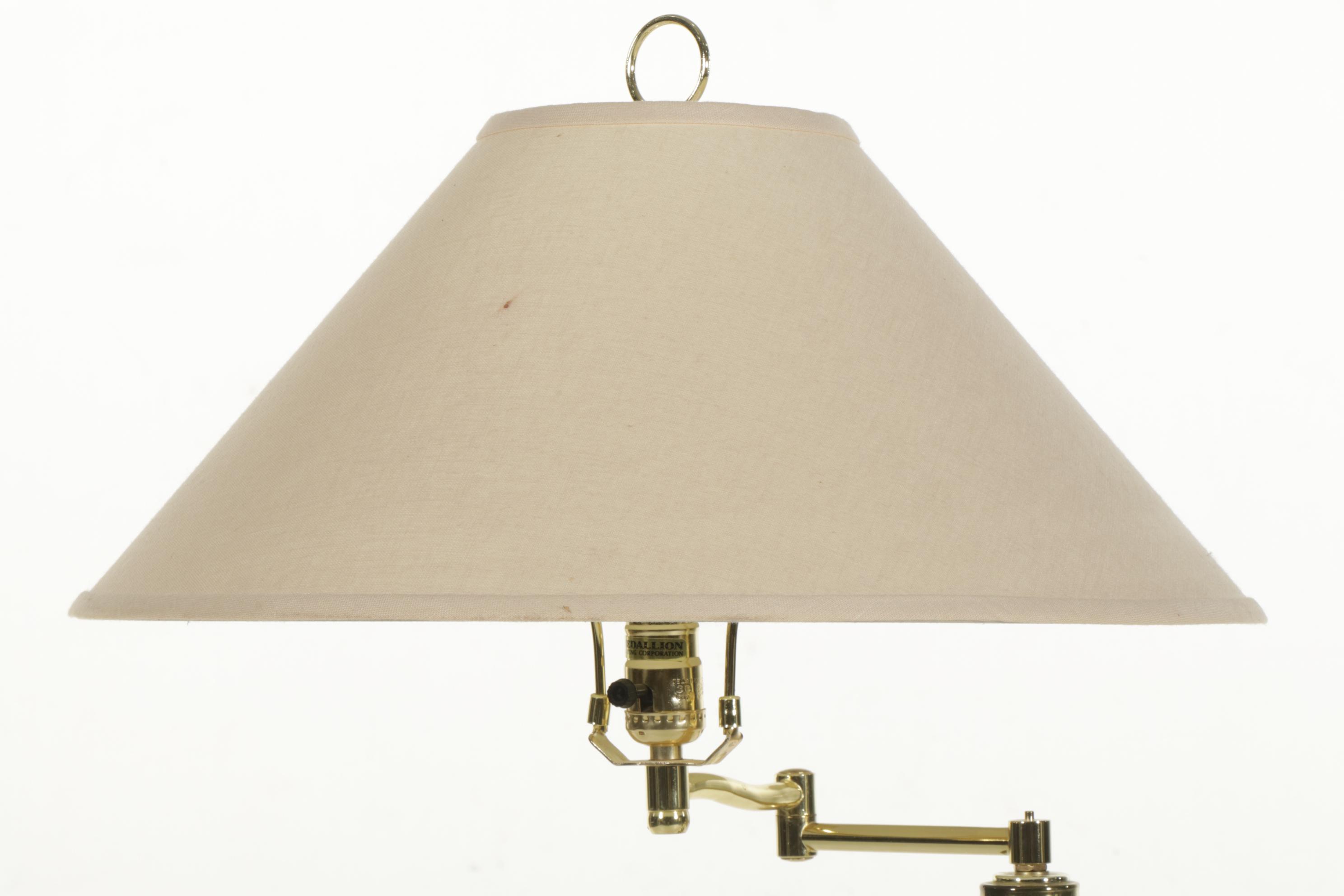 Medallion Lighting Federal Style Brassed Metal Swing-Arm Floor Lamp