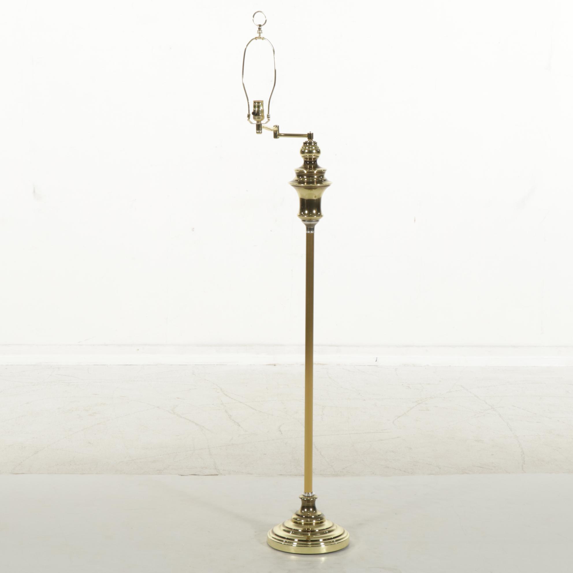 Medallion Lighting Federal Style Brassed Metal Swing-Arm Floor Lamp
