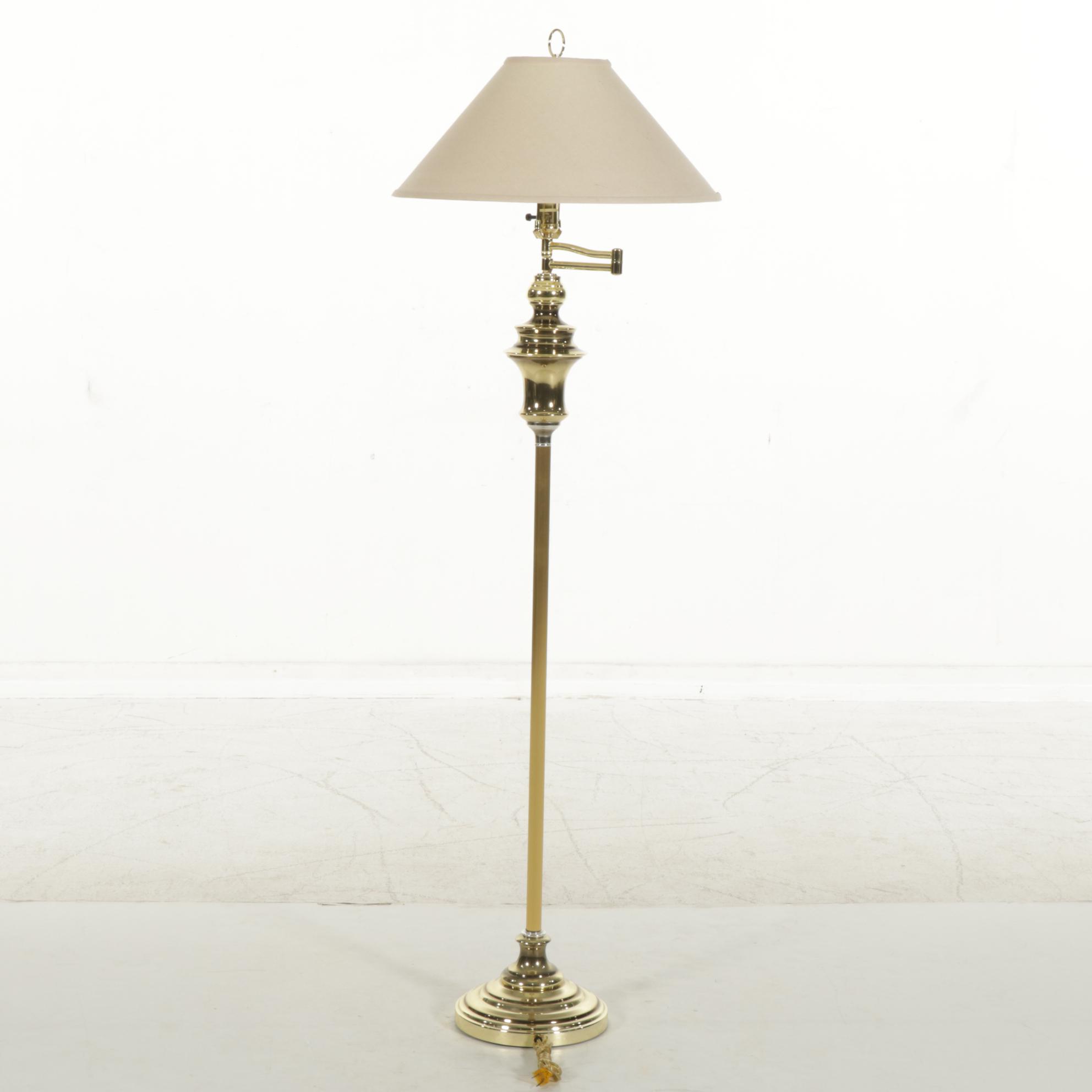 Medallion Lighting Federal Style Brassed Metal Swing-Arm Floor Lamp