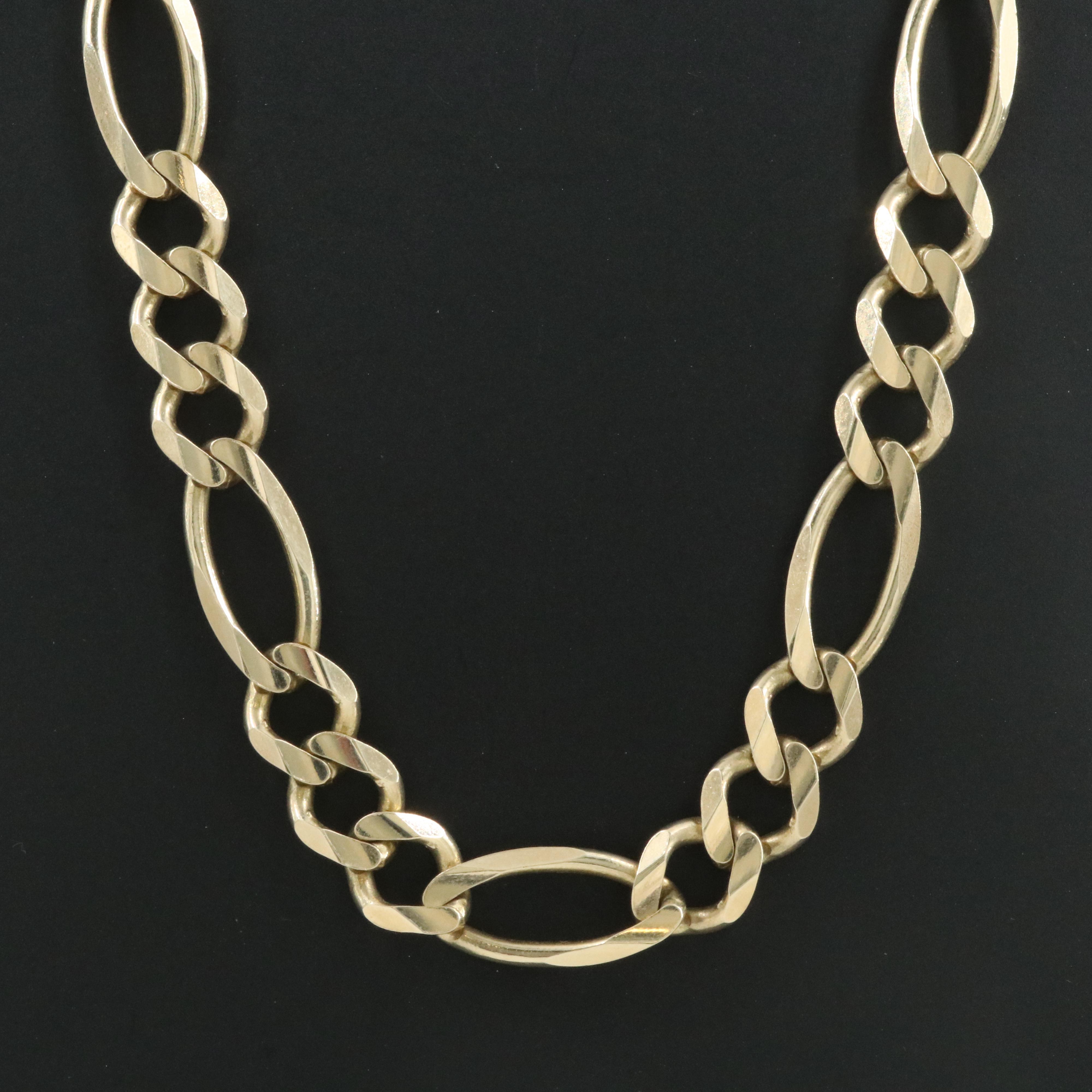 10K Figaro Chain Necklace