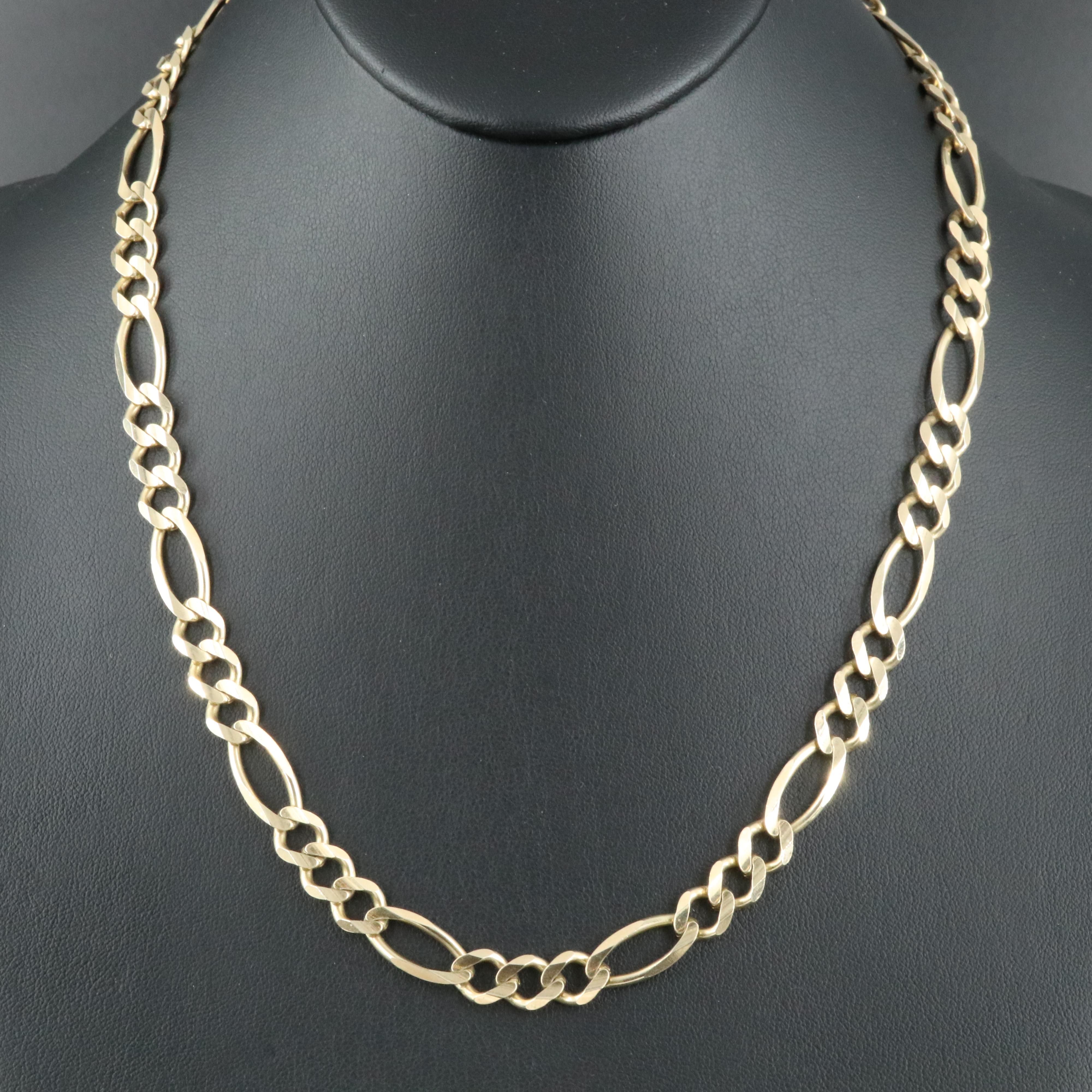10K Figaro Chain Necklace