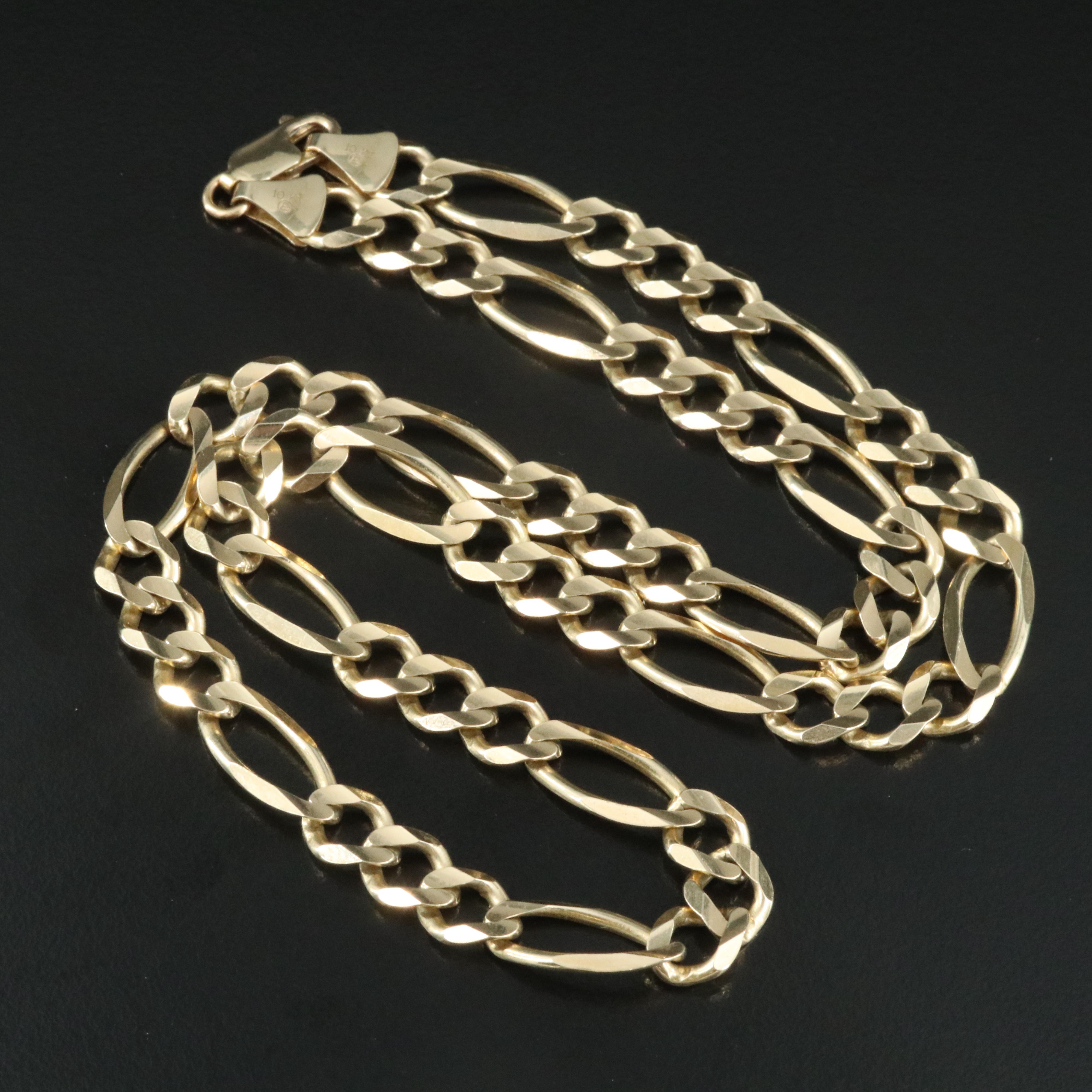 10K Figaro Chain Necklace