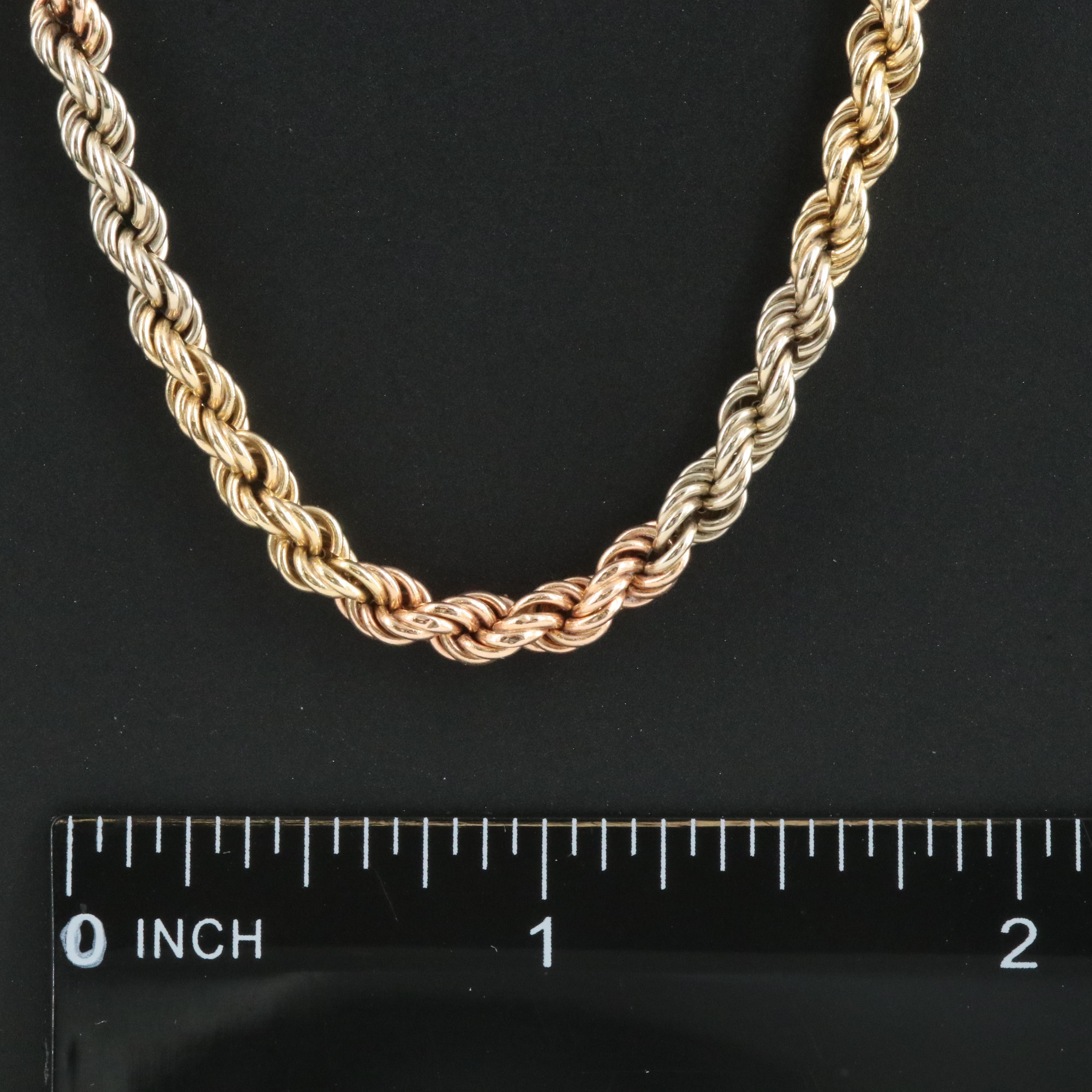 14K Tri-Color Rope Chain Necklace
