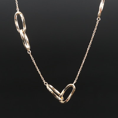 14K Cable Chain Station Necklace