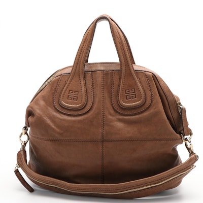 Givenchy Nightingale Shoulder Tote Bag in Brown Leather