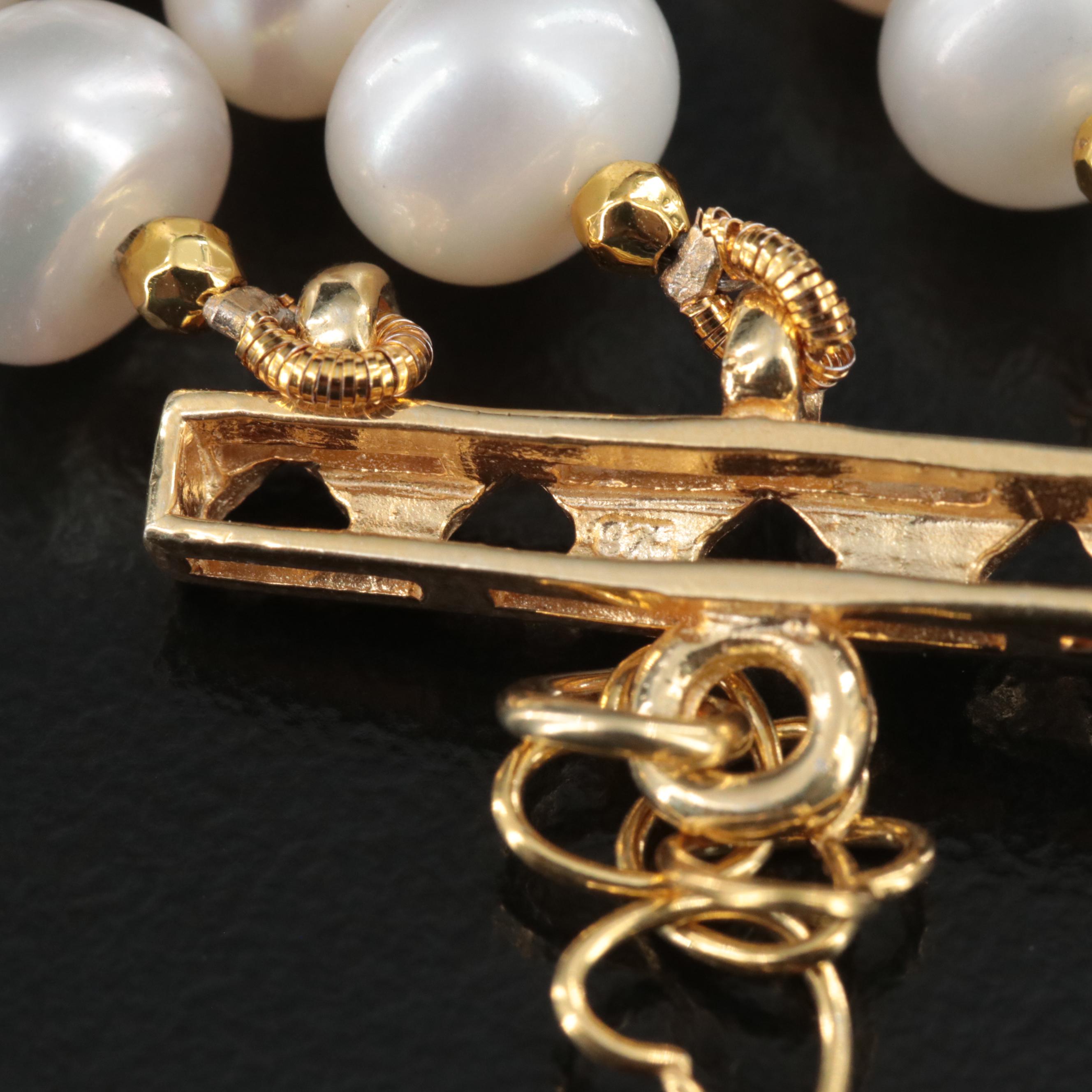 Sterling Citrine and Pearl Bracelet