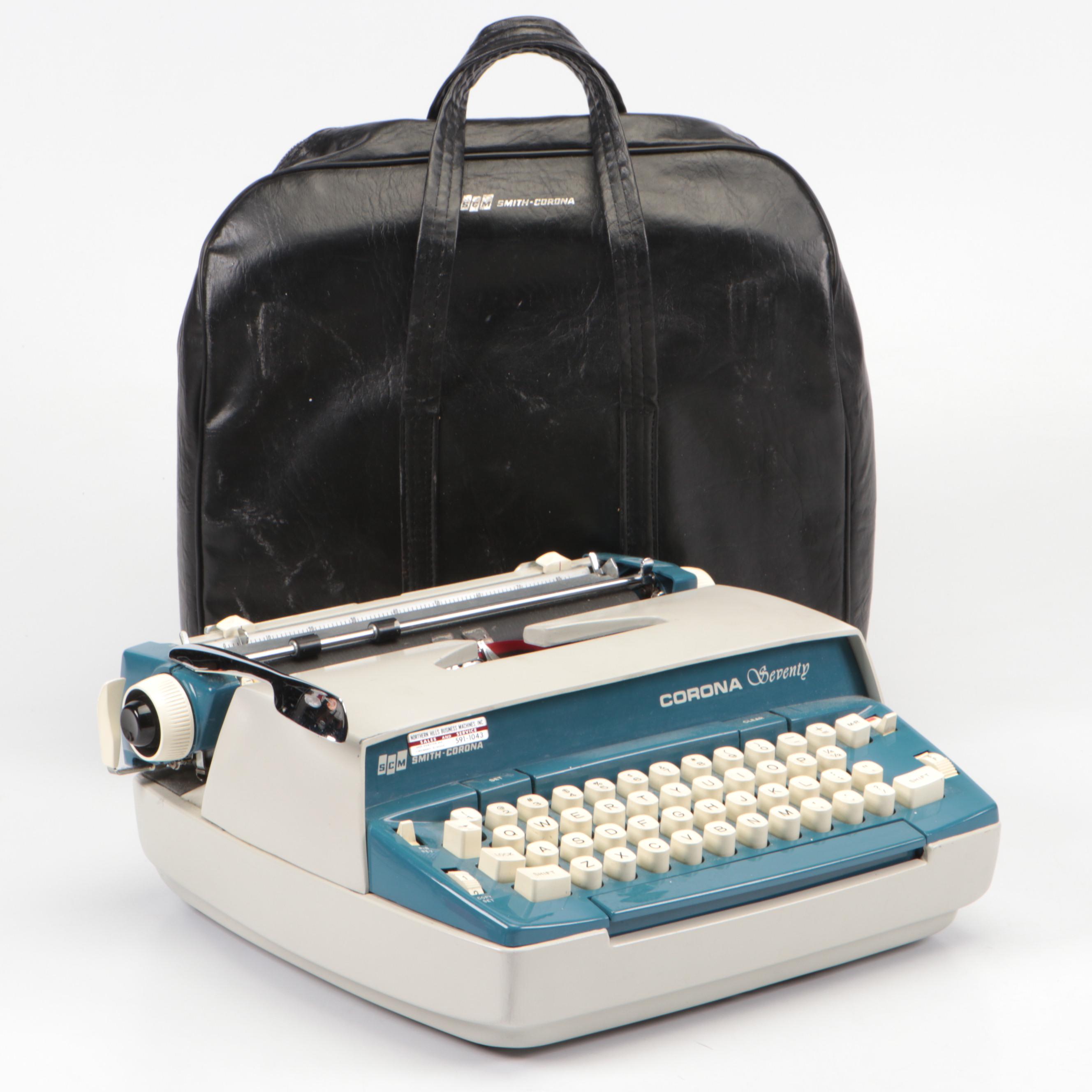Smith Corona "Corona Seventy" Electric Typewriter with Case, 1970s