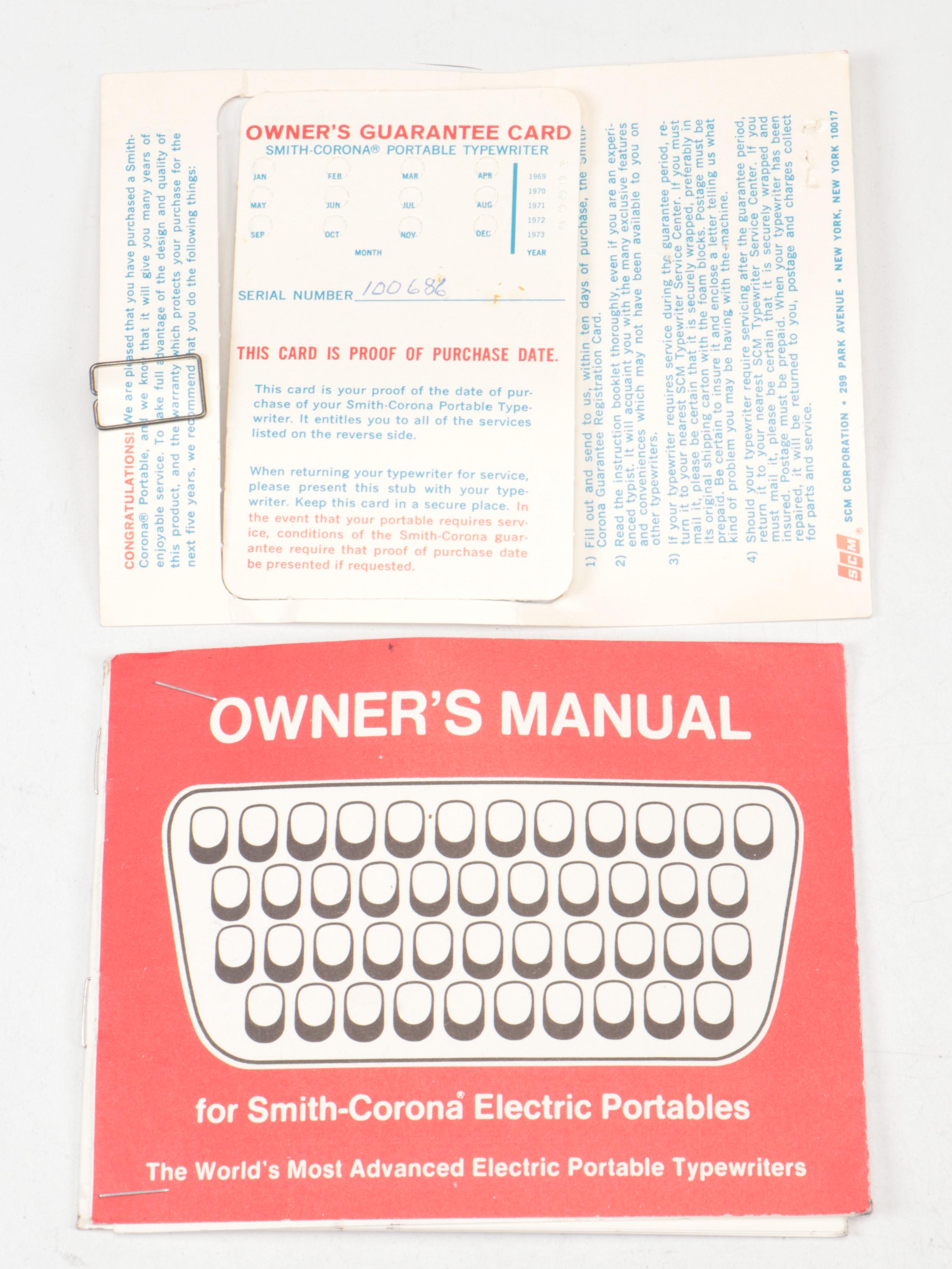 Smith Corona "Corona Seventy" Electric Typewriter with Case, 1970s