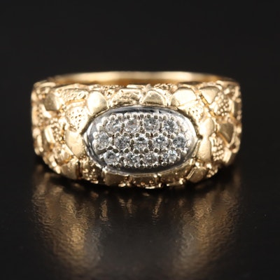 14K 0.25 CTW Diamond Nugget Ring