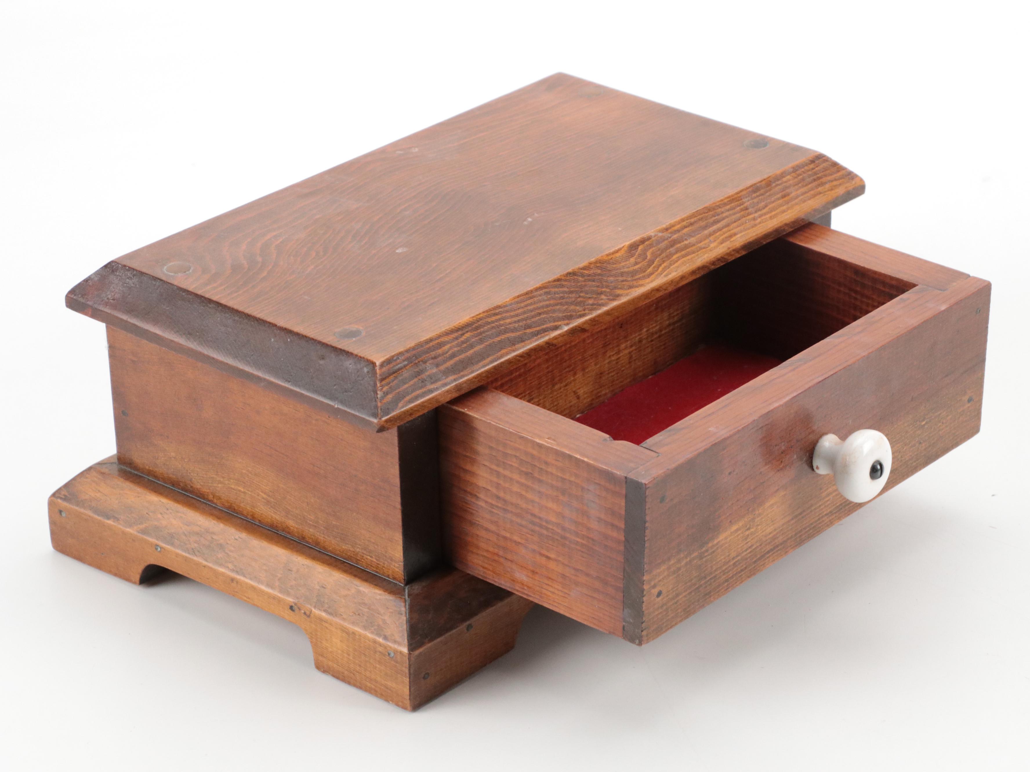 Handmade Wooden Keepsake Boxes with Ceramic Knobs