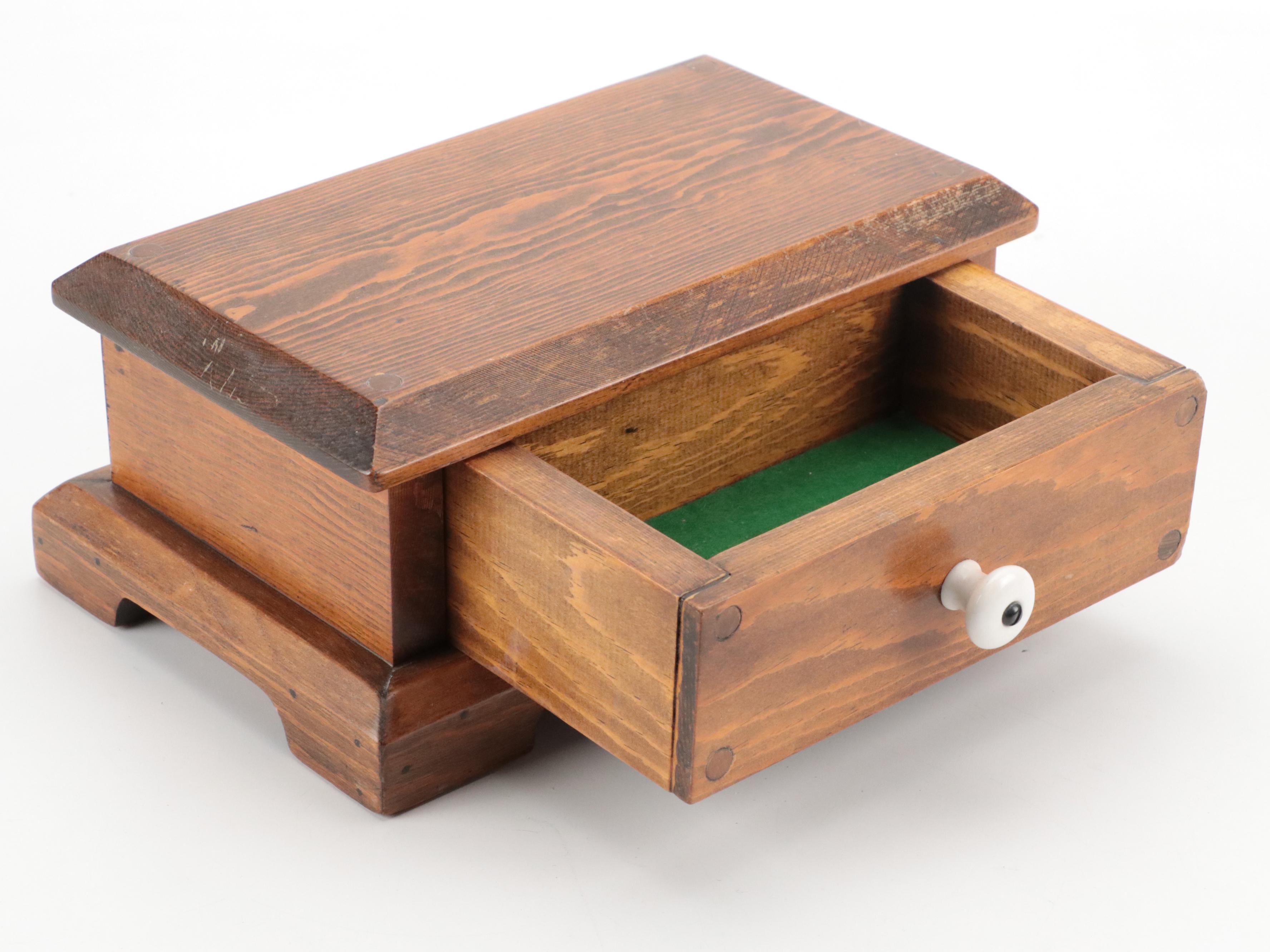 Handmade Wooden Keepsake Boxes with Ceramic Knobs