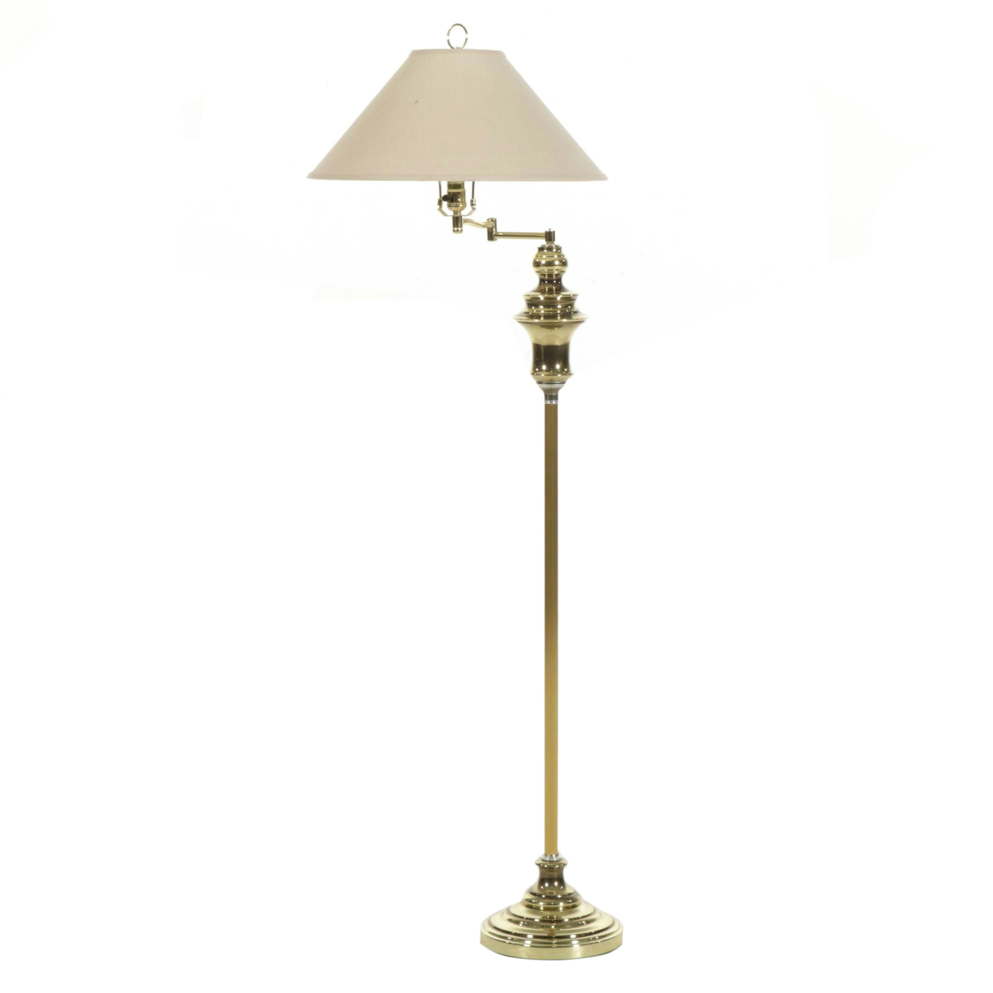 Medallion Lighting Federal Style Brassed Metal Swing-Arm Floor Lamp