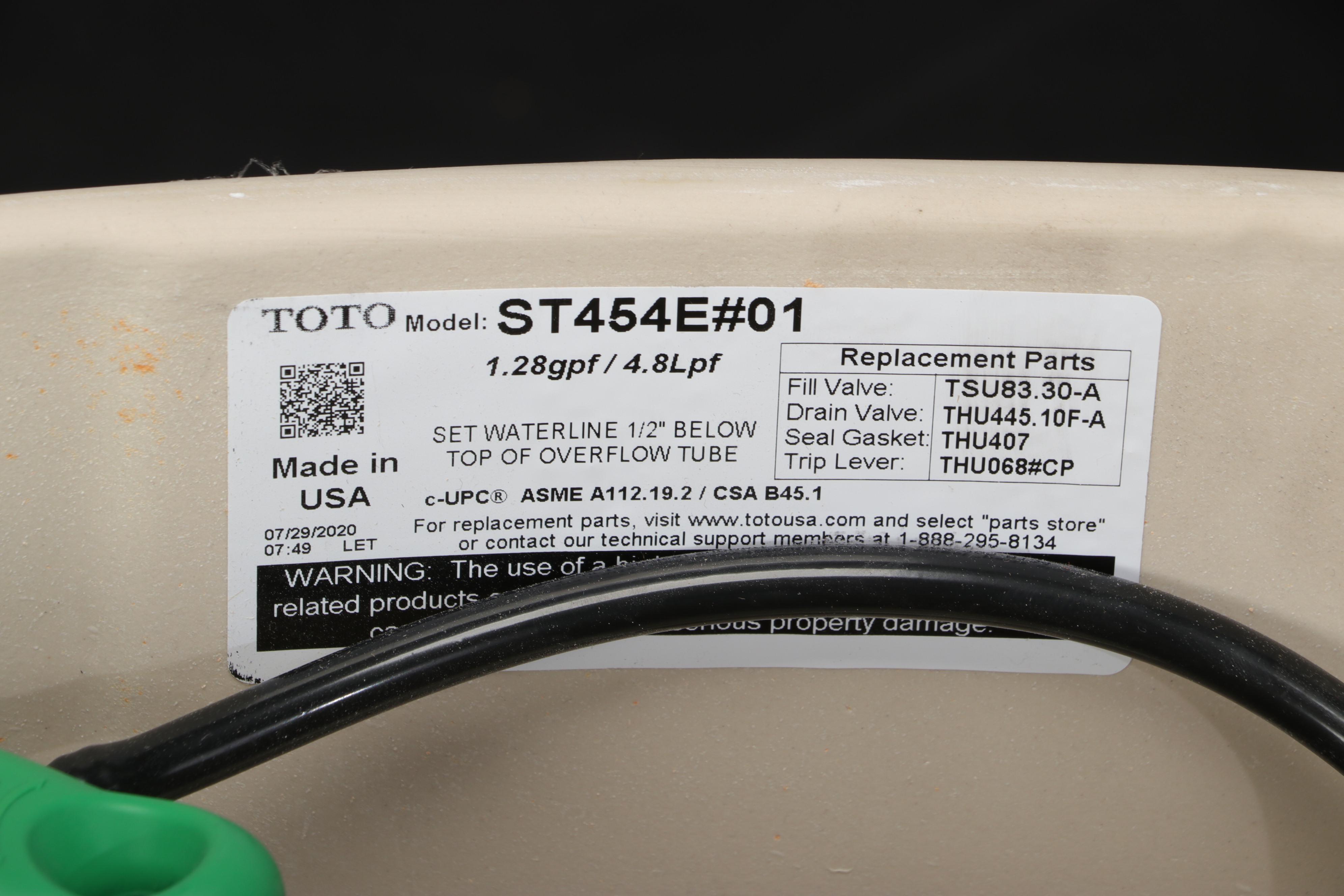 Toto White Porcelain Toilet with Toto Bidet Attachment