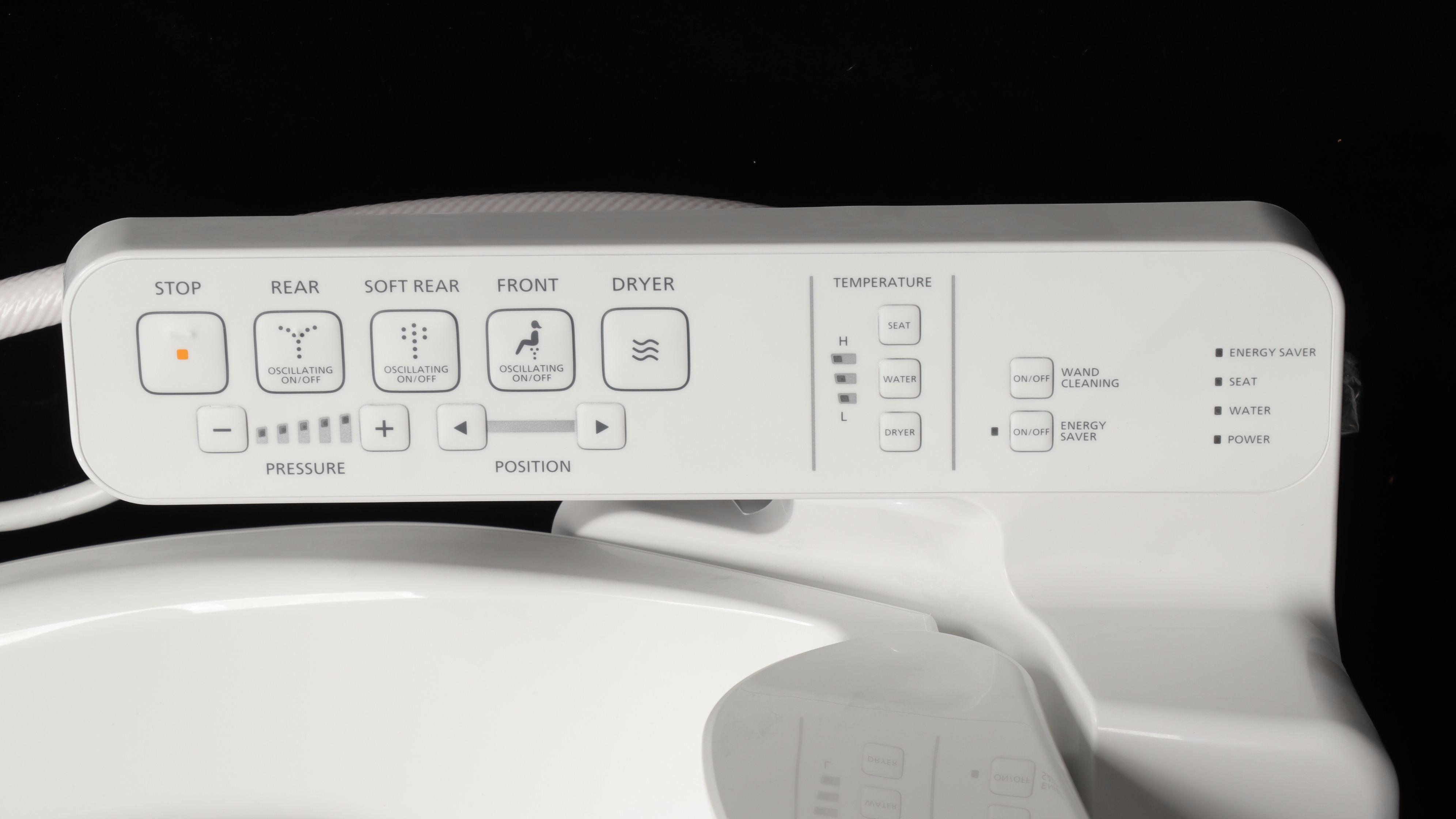 Toto White Porcelain Toilet with Toto Bidet Attachment