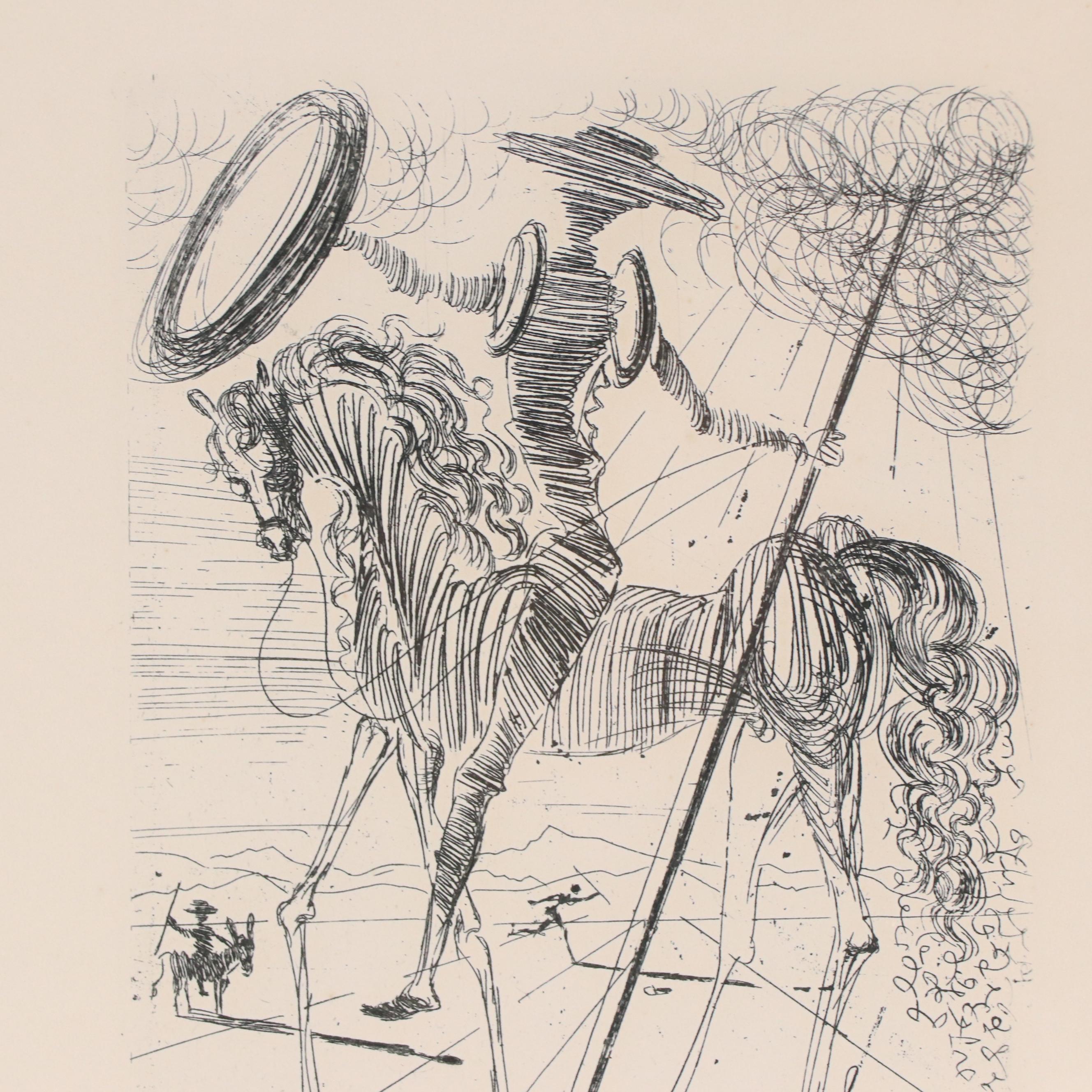 Salvador Dalí Restrike Etching "Don Quixote"