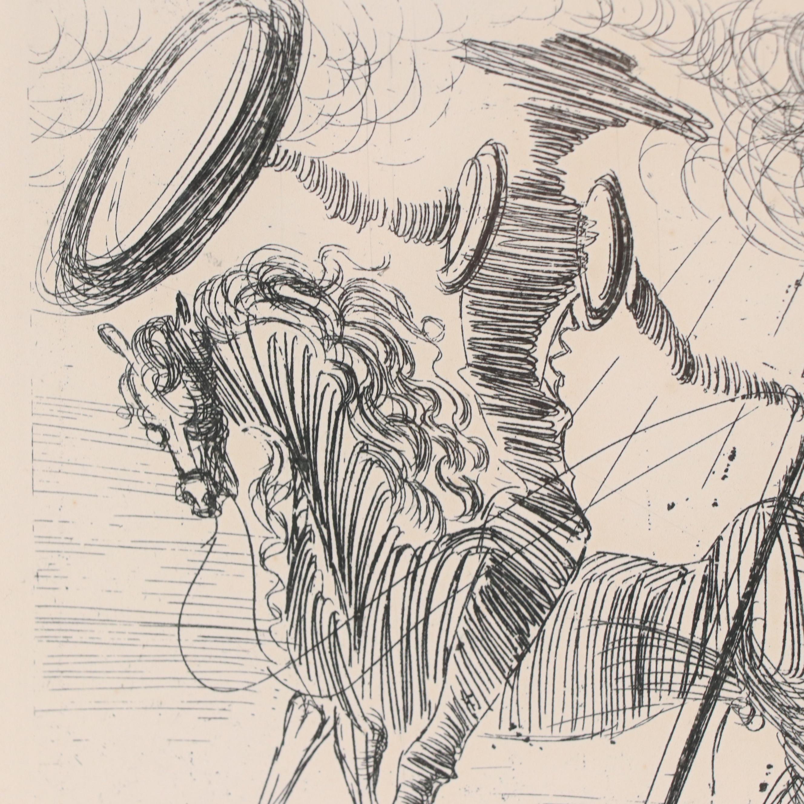 Salvador Dalí Restrike Etching "Don Quixote"