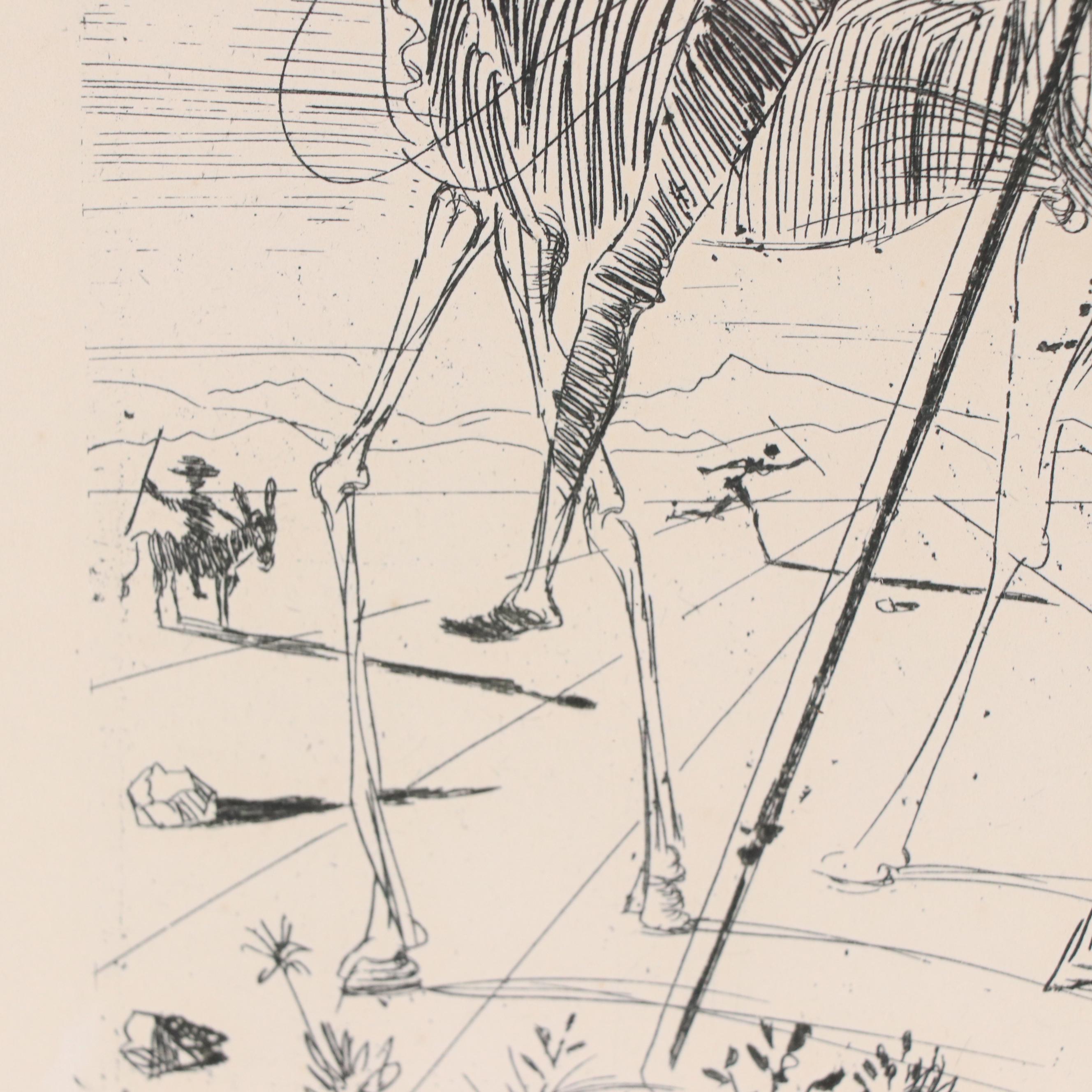 Salvador Dalí Restrike Etching "Don Quixote"