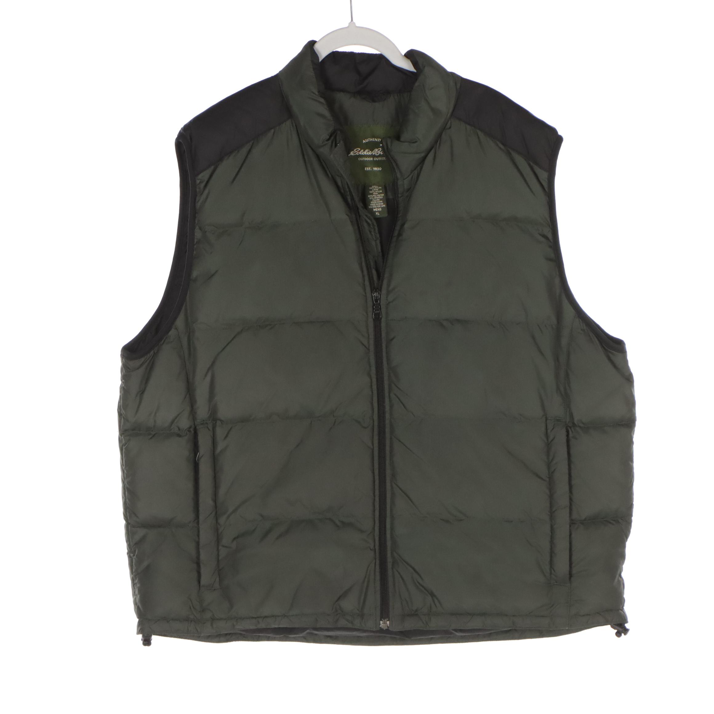 Men's Cabela's Cargo Vest with Cabela's and Eddie Bauer Goose Down Vests