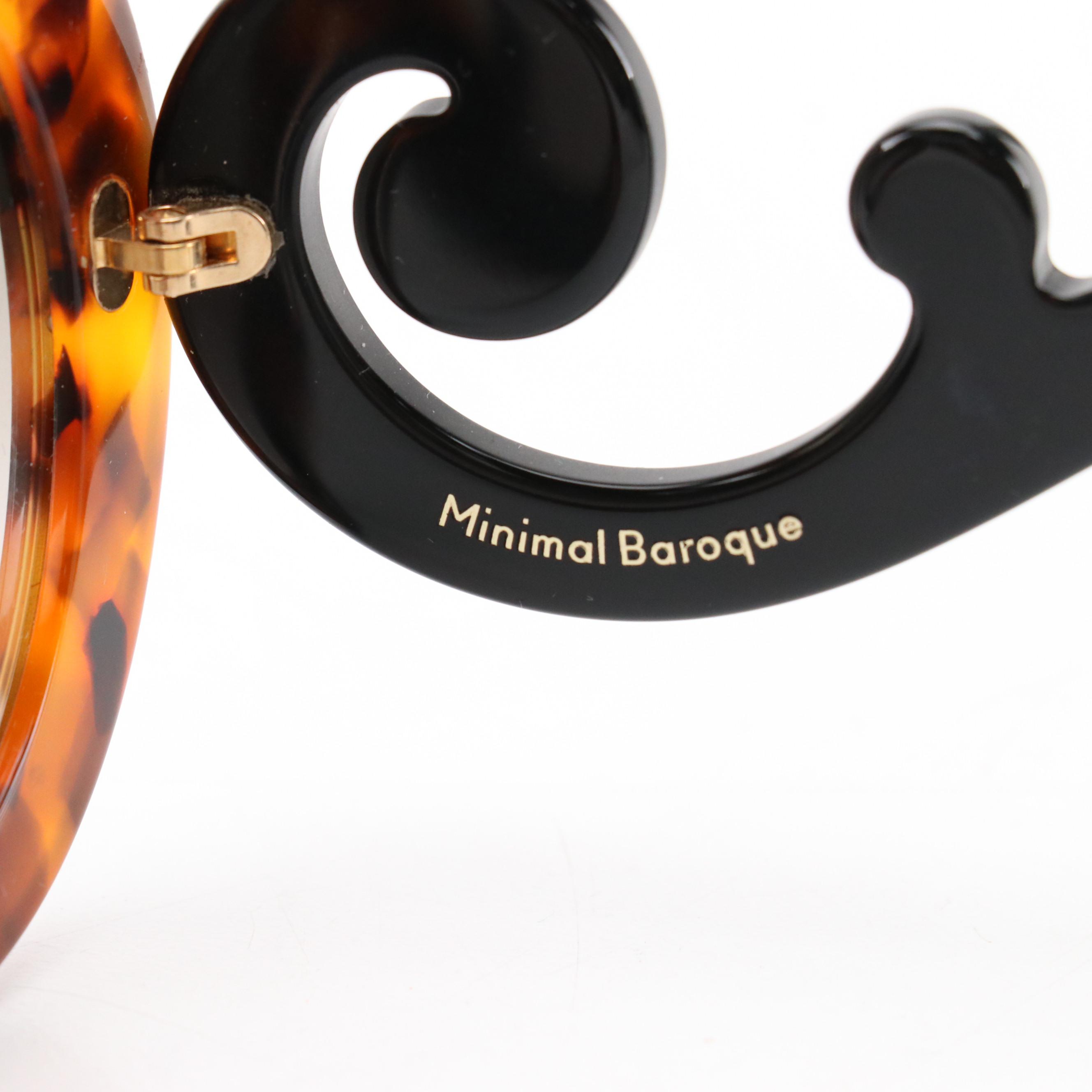 Prada SPR08T Minimal Baroque Oversized Round Sunglasses with Case