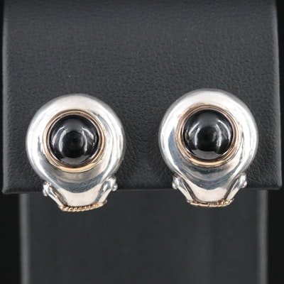 Sterling Black Onyx Earrings with 18K Accents