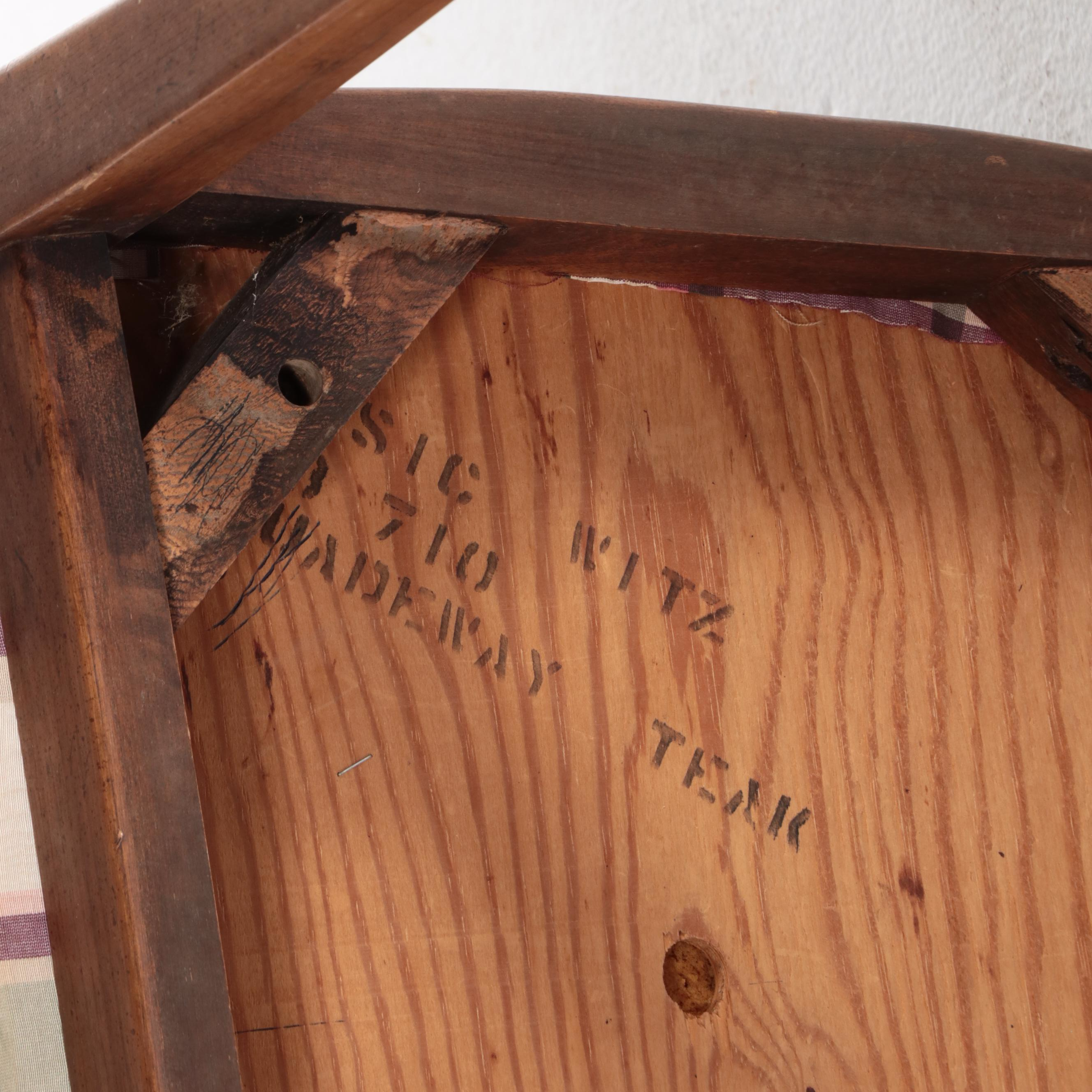 Basic Witz Danish Modern Teak and Tile Drop-Leaf Dining Table with Six Chairs