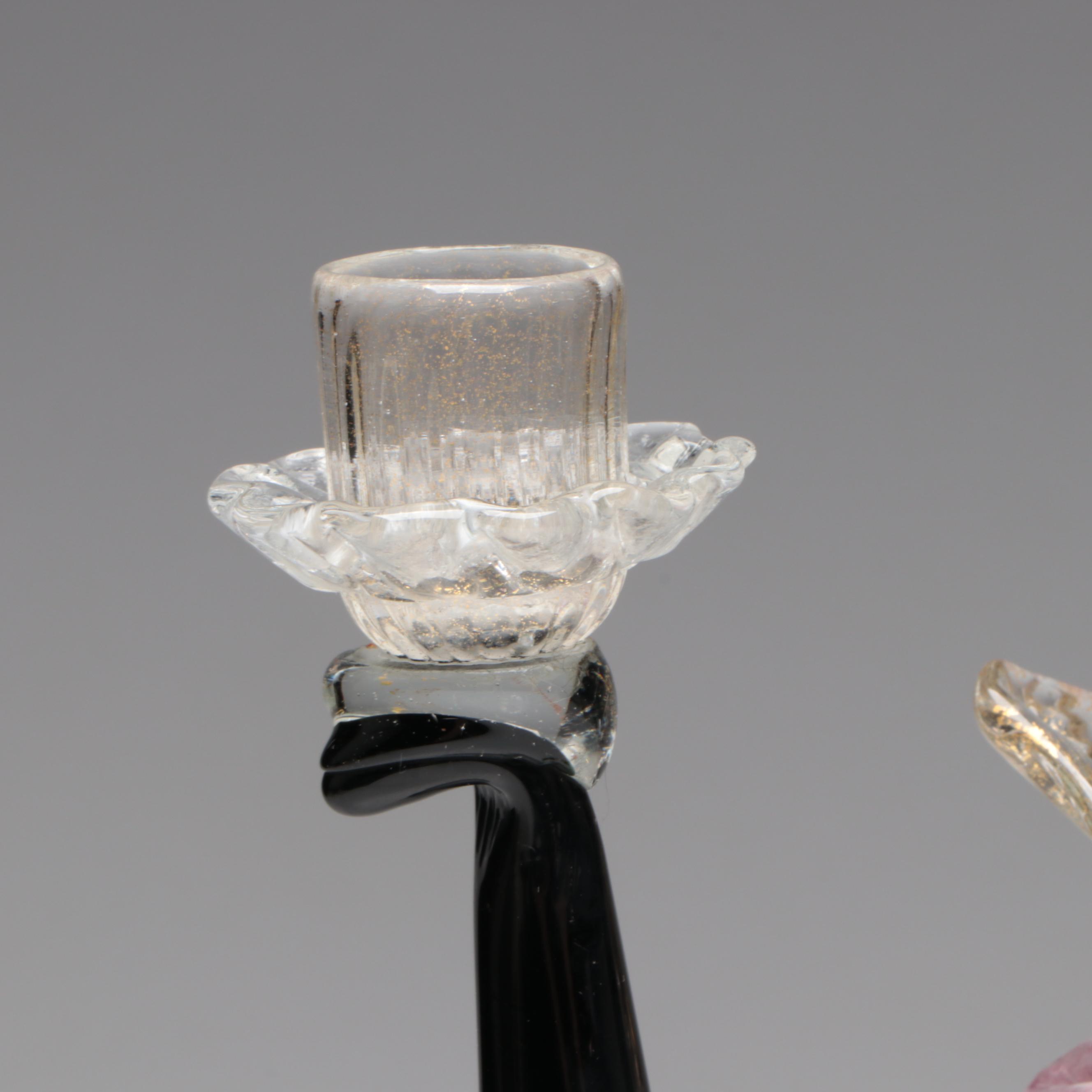 Murano Venetian Blackamoor Style Two-Light Candlestick, Mid-20th Century
