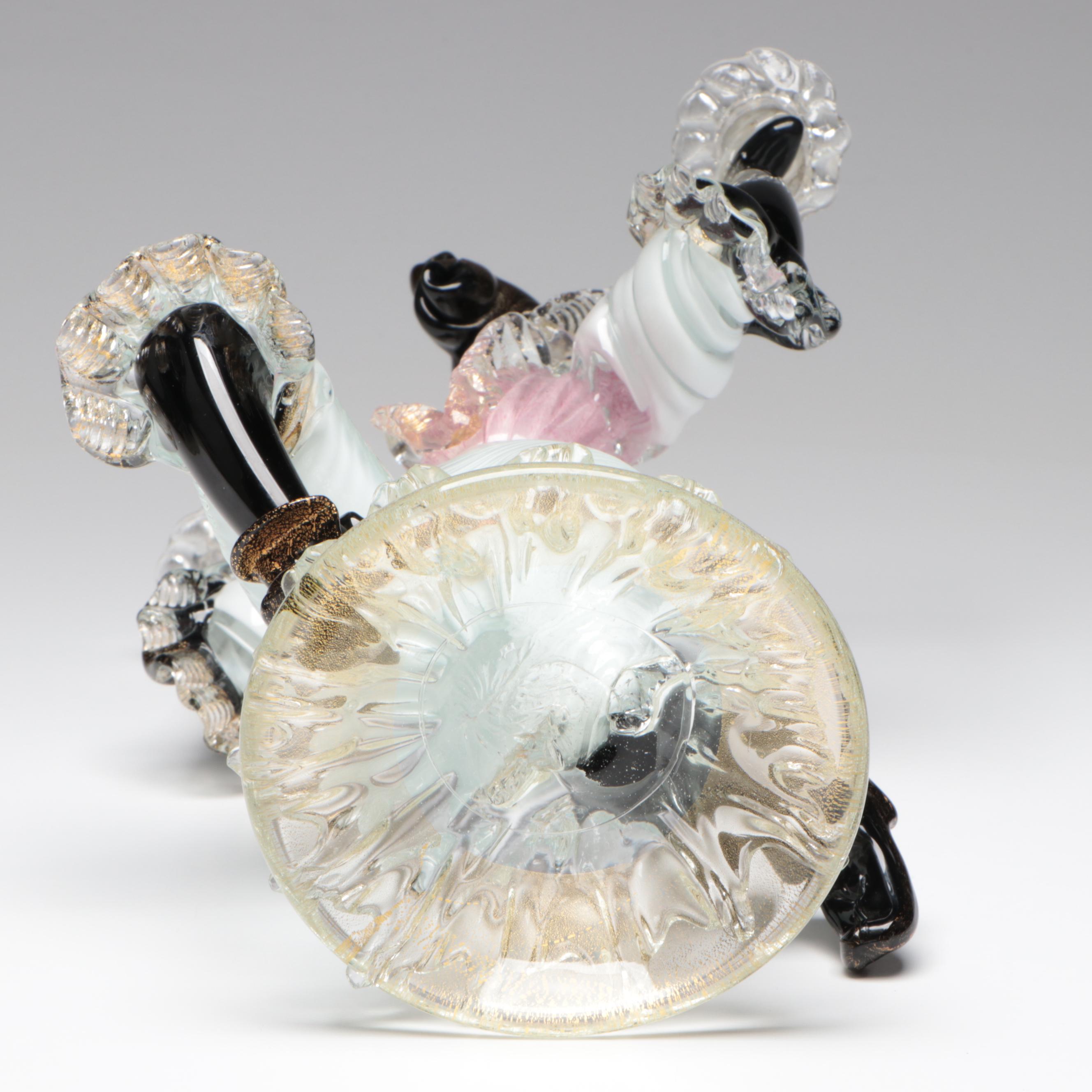 Murano Venetian Blackamoor Style Two-Light Candlestick, Mid-20th Century