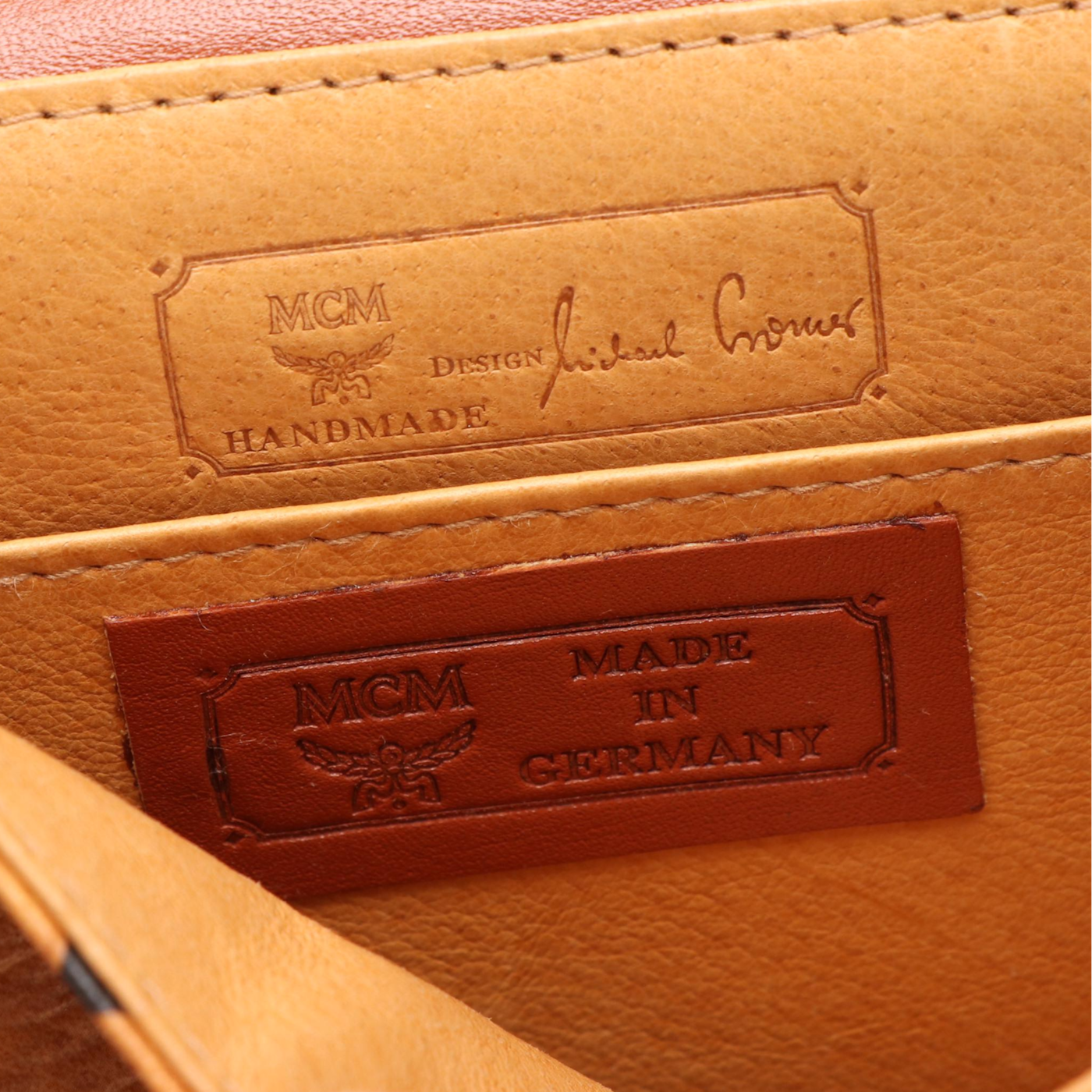 MCM Cognac Visetos Leather Crossbody Bag | EBTH