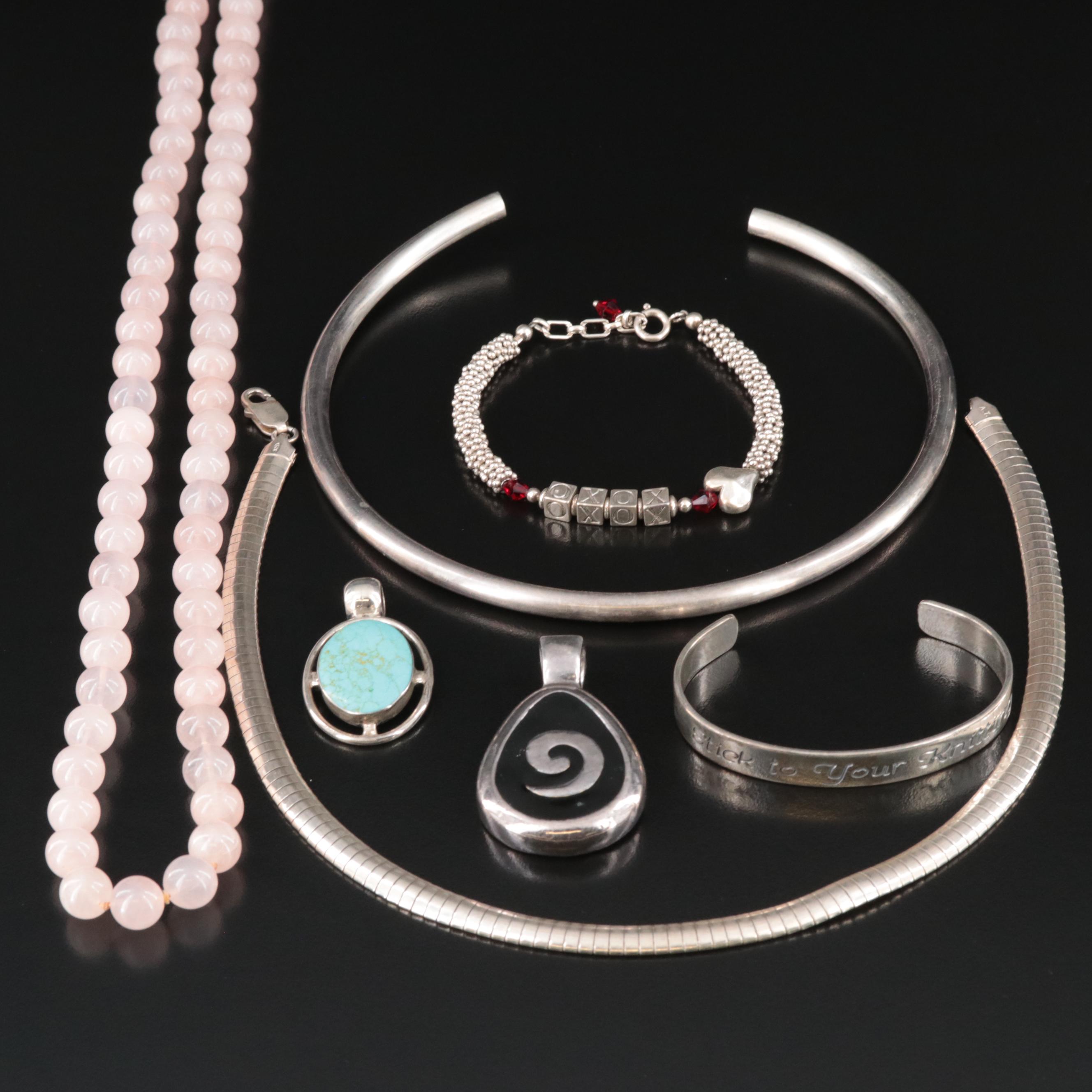 Sterling, Rose Quartz and Howlite Featured in Jewelry Assortment