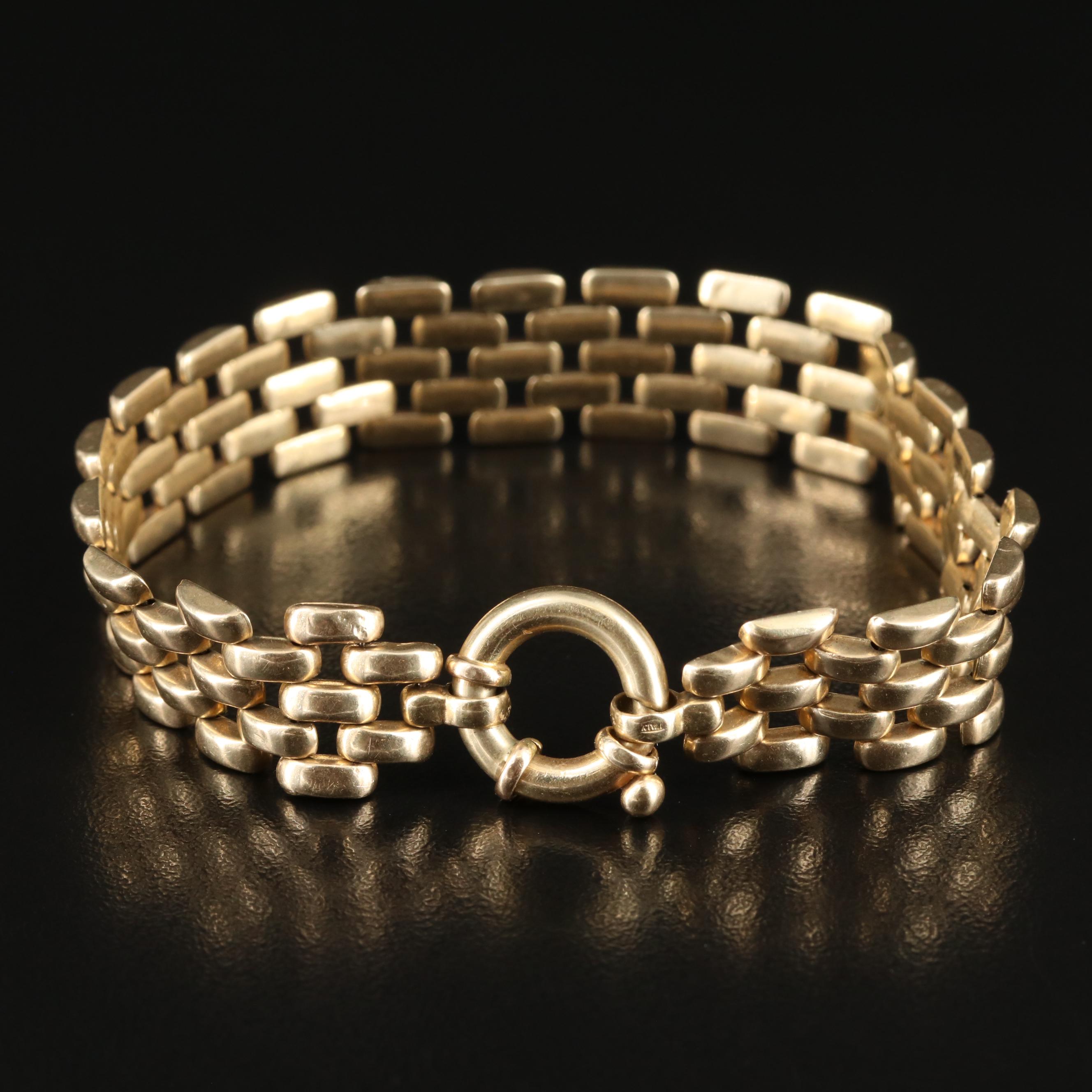 14K Panther Link Bracelet