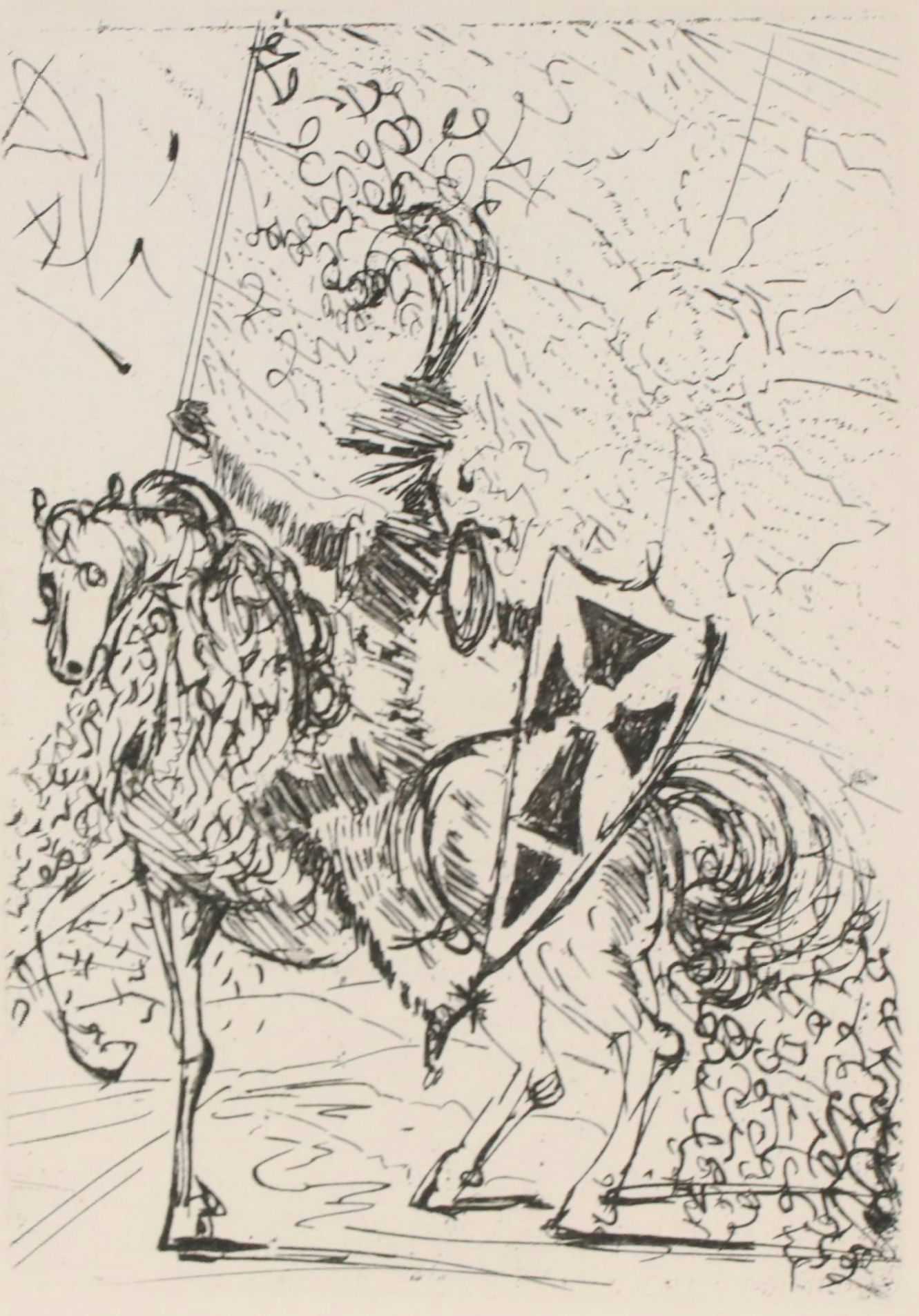 Salvador Dalí Restrike Etching "El Cid"