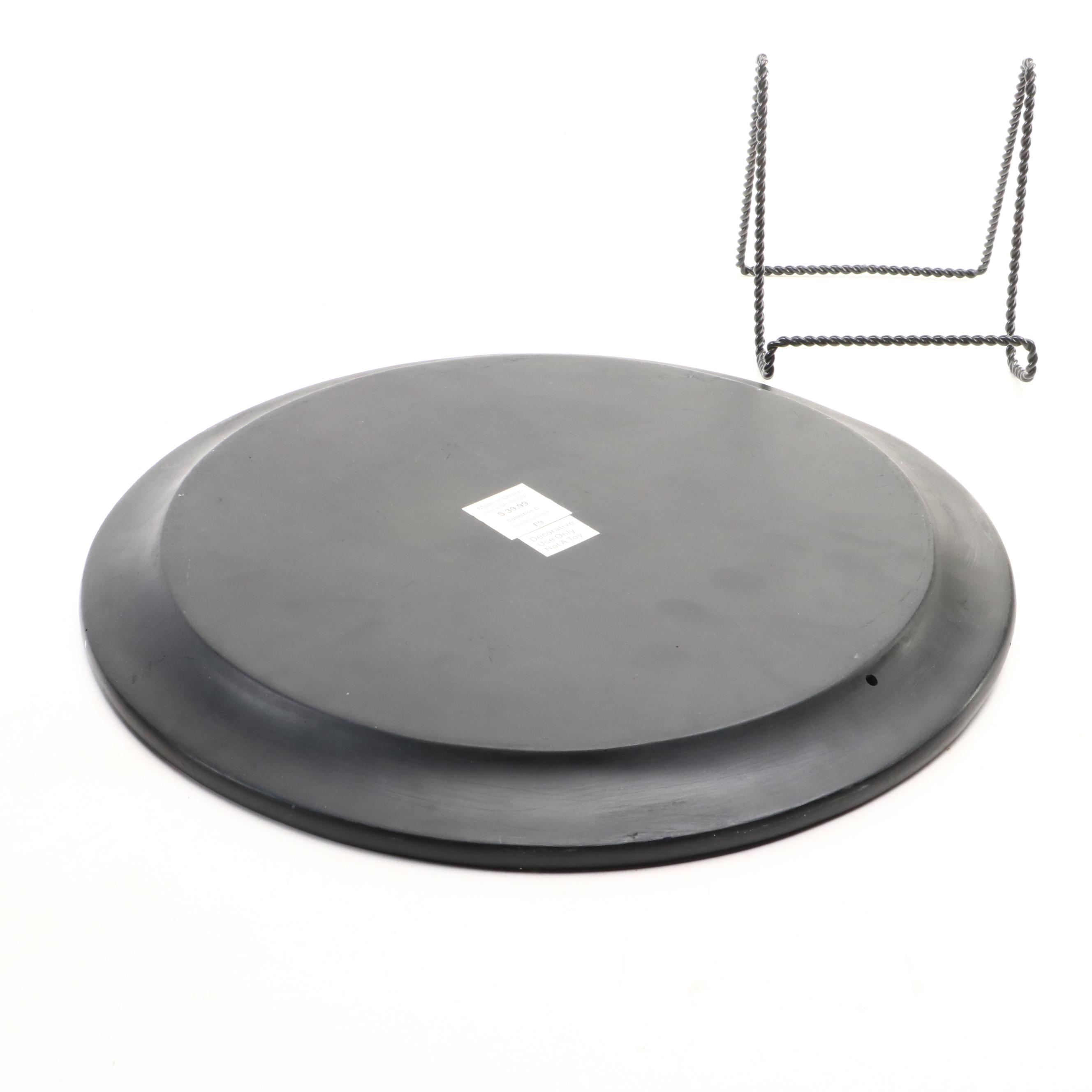 Contemporary Embossed Resin Decorative Plate, Boxes, Compote and Mirrored Tray