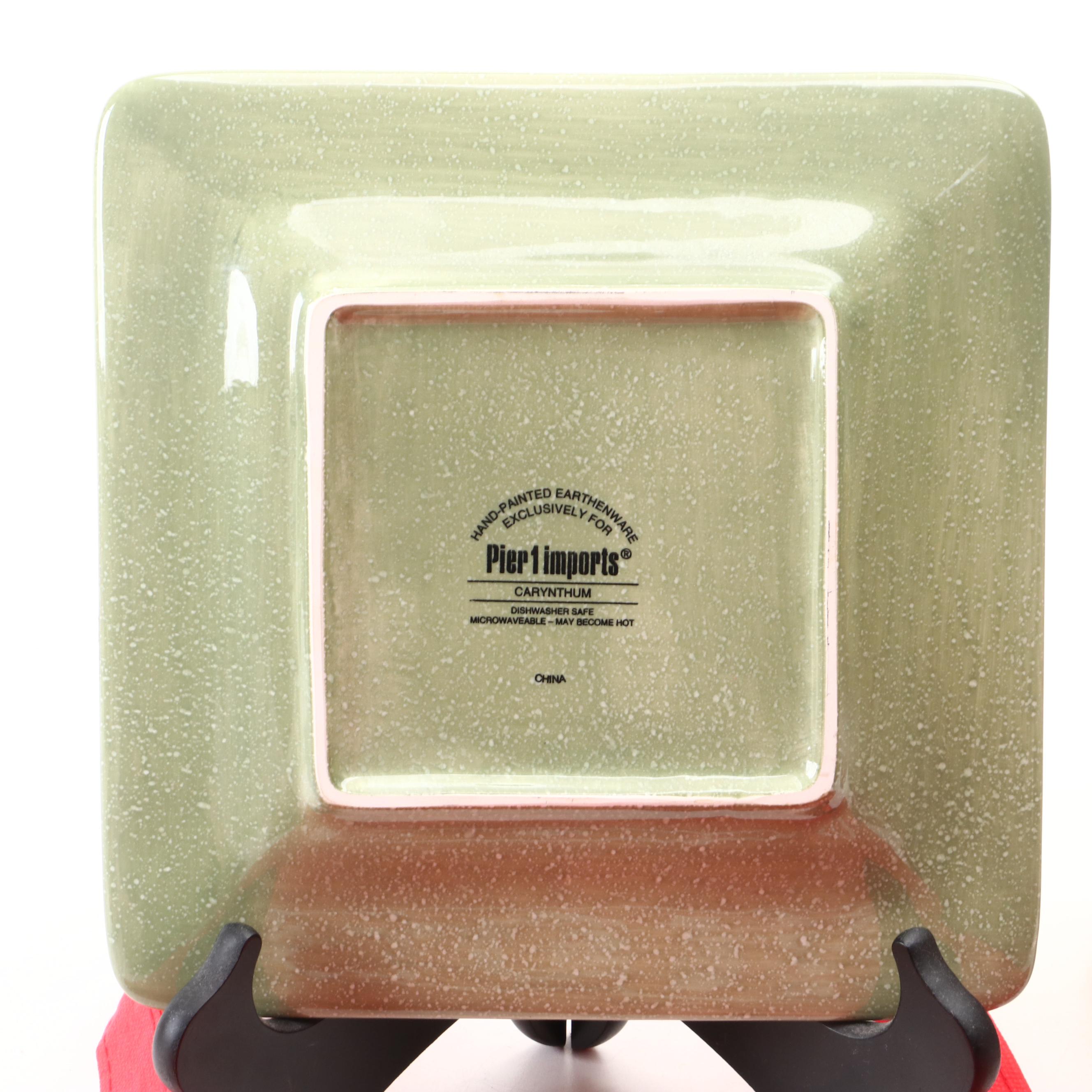 Pier 1 "Cucina" and "Carynthum" Earthenware Plates, Utensil Holder and More