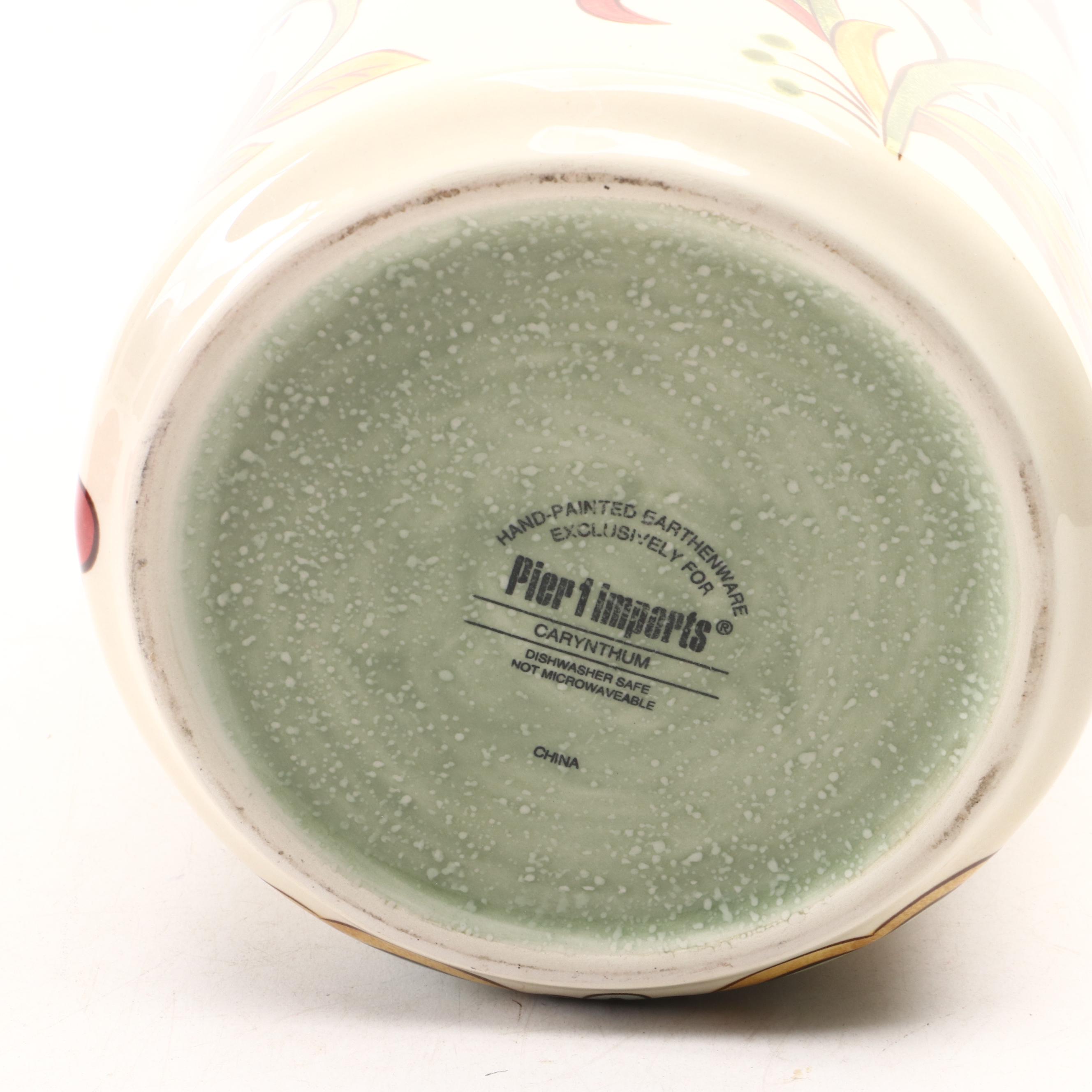 Pier 1 "Cucina" and "Carynthum" Earthenware Plates, Utensil Holder and More