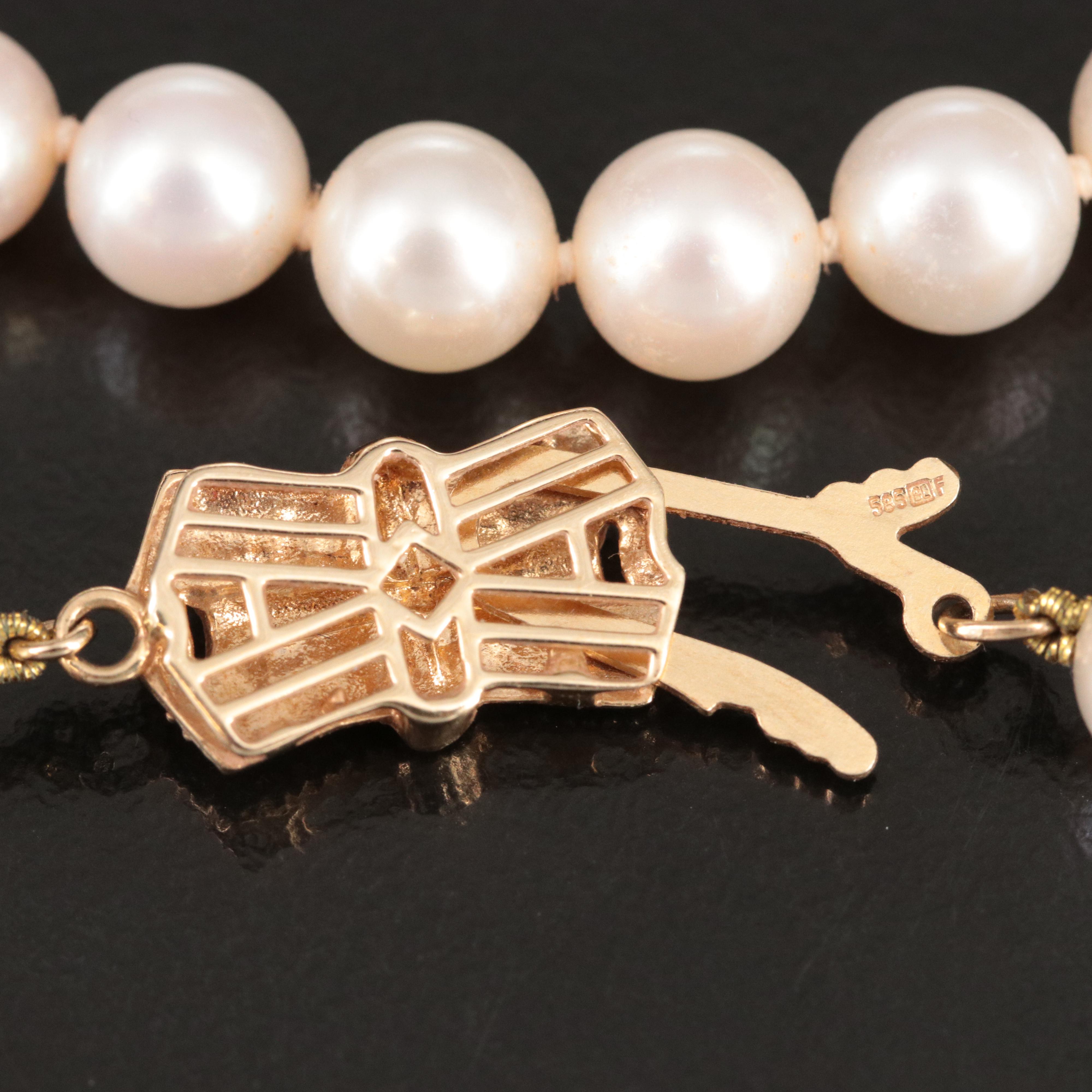 Mikimoto Sea Magic by Blue Lagoon Pearl Necklace with 14K Clasp