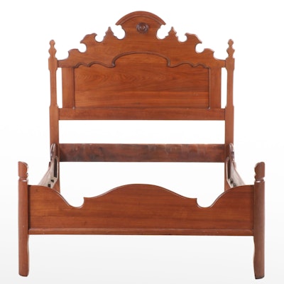 Victorian Walnut and Poplar Bed Frame, Late 19th Century