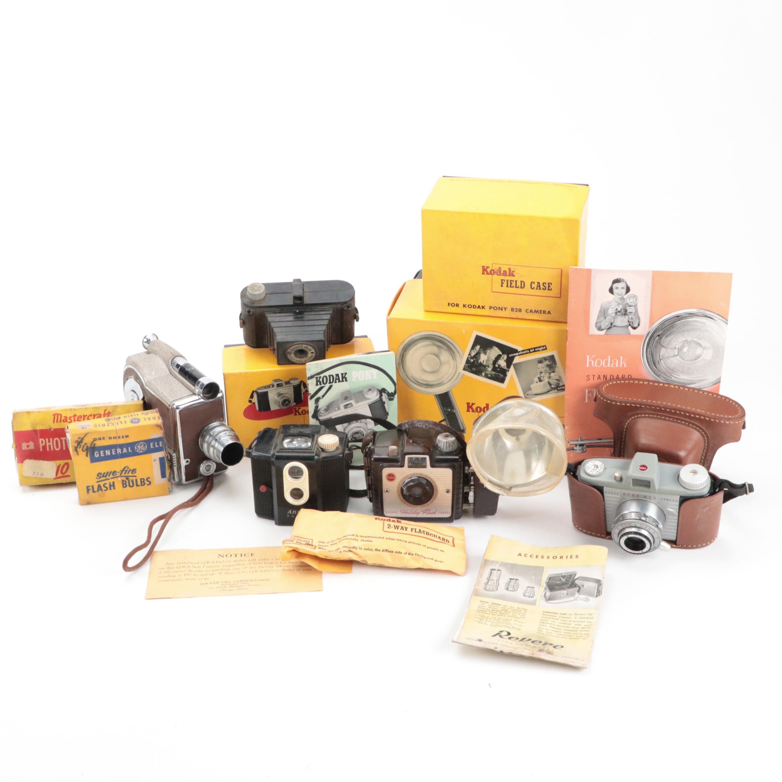 Kodak, Ansco with Other Cameras and Video Camera, Mid-20th Century