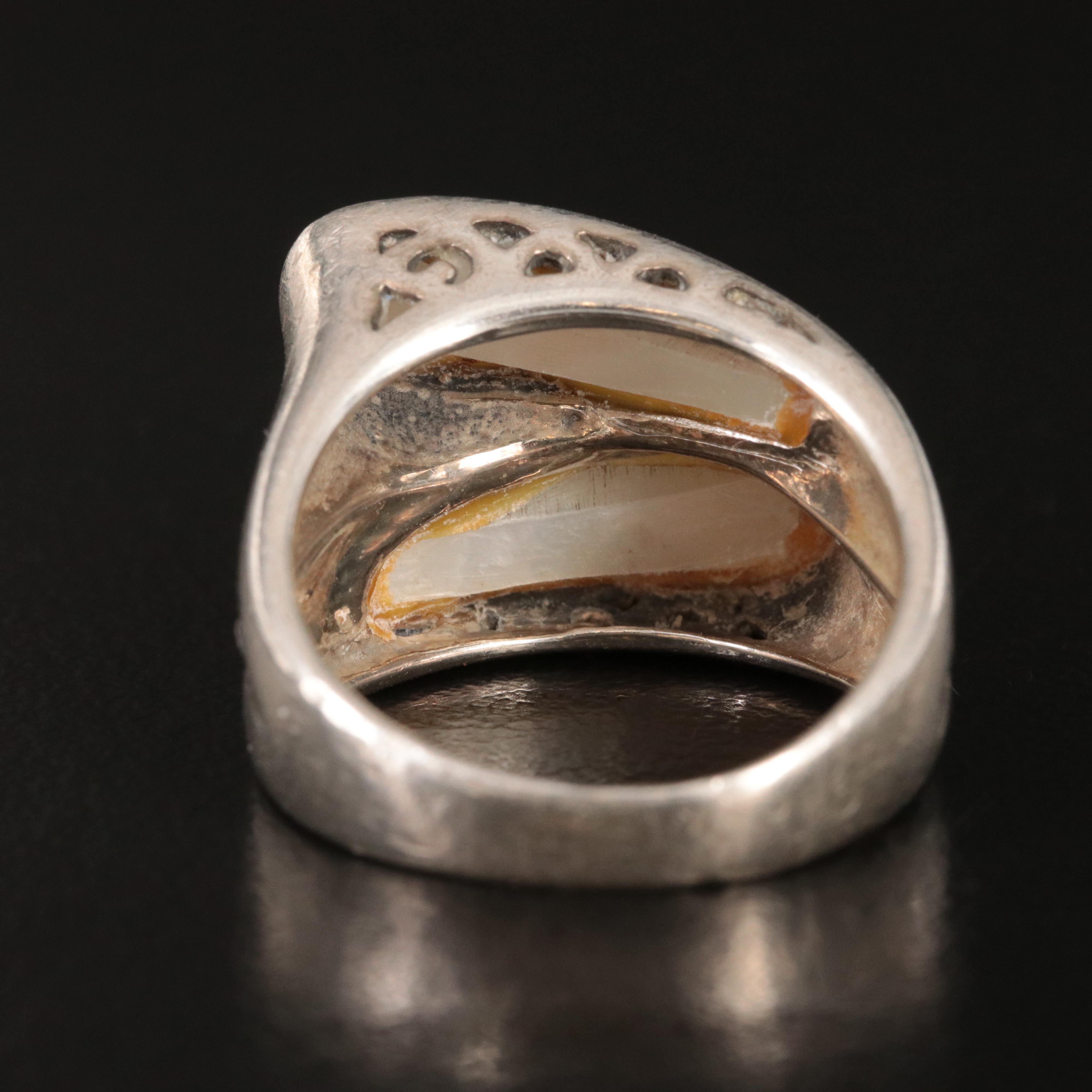 Sterling Mother-of-Pearl Inlay Ring
