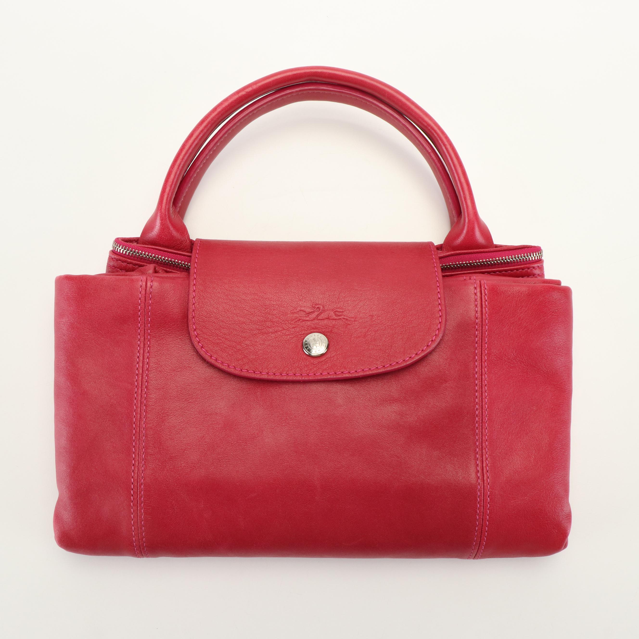 Longchamp Le Pliage Crossbody Tote Limited Edition in Fuchsia Leather