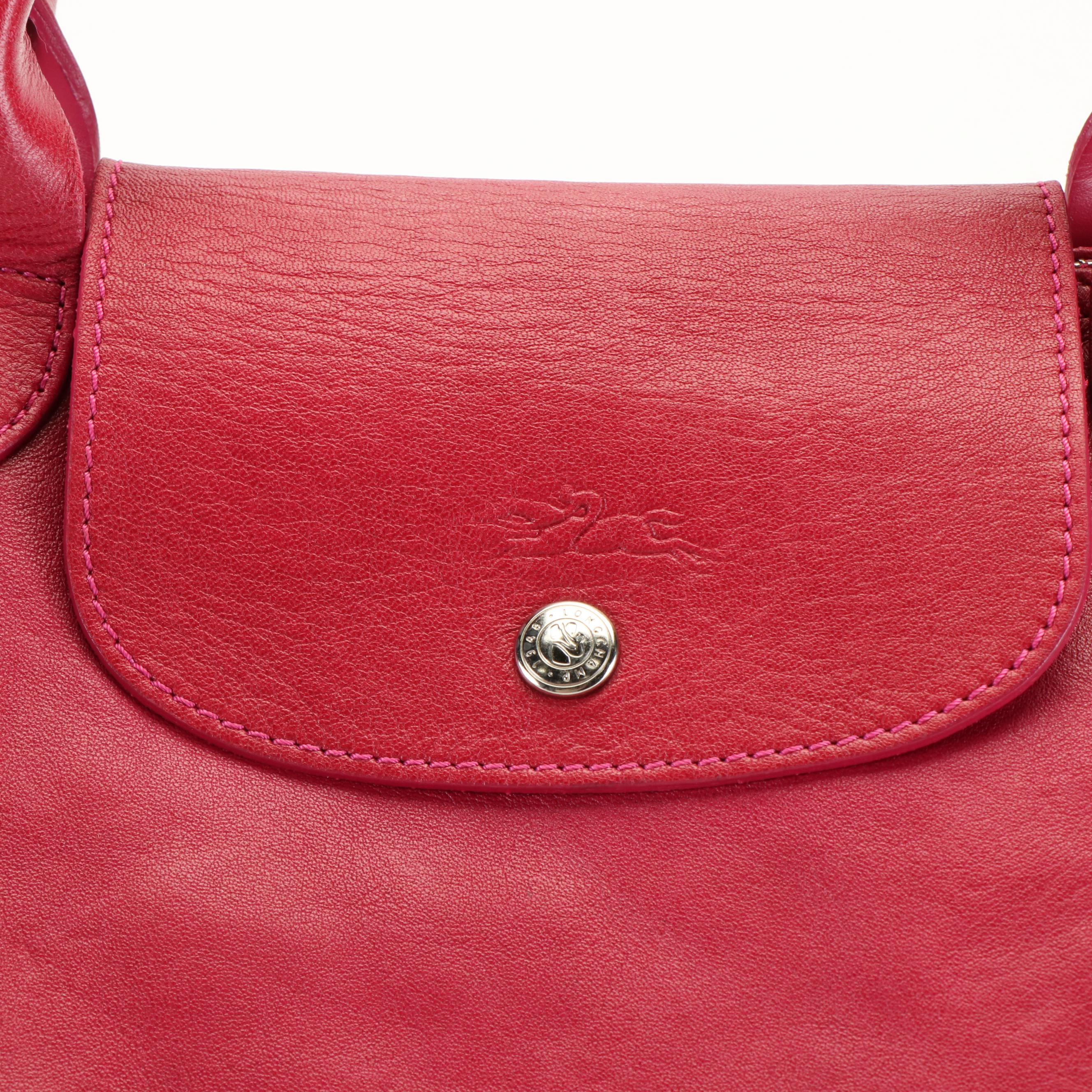 Longchamp Le Pliage Crossbody Tote Limited Edition in Fuchsia Leather