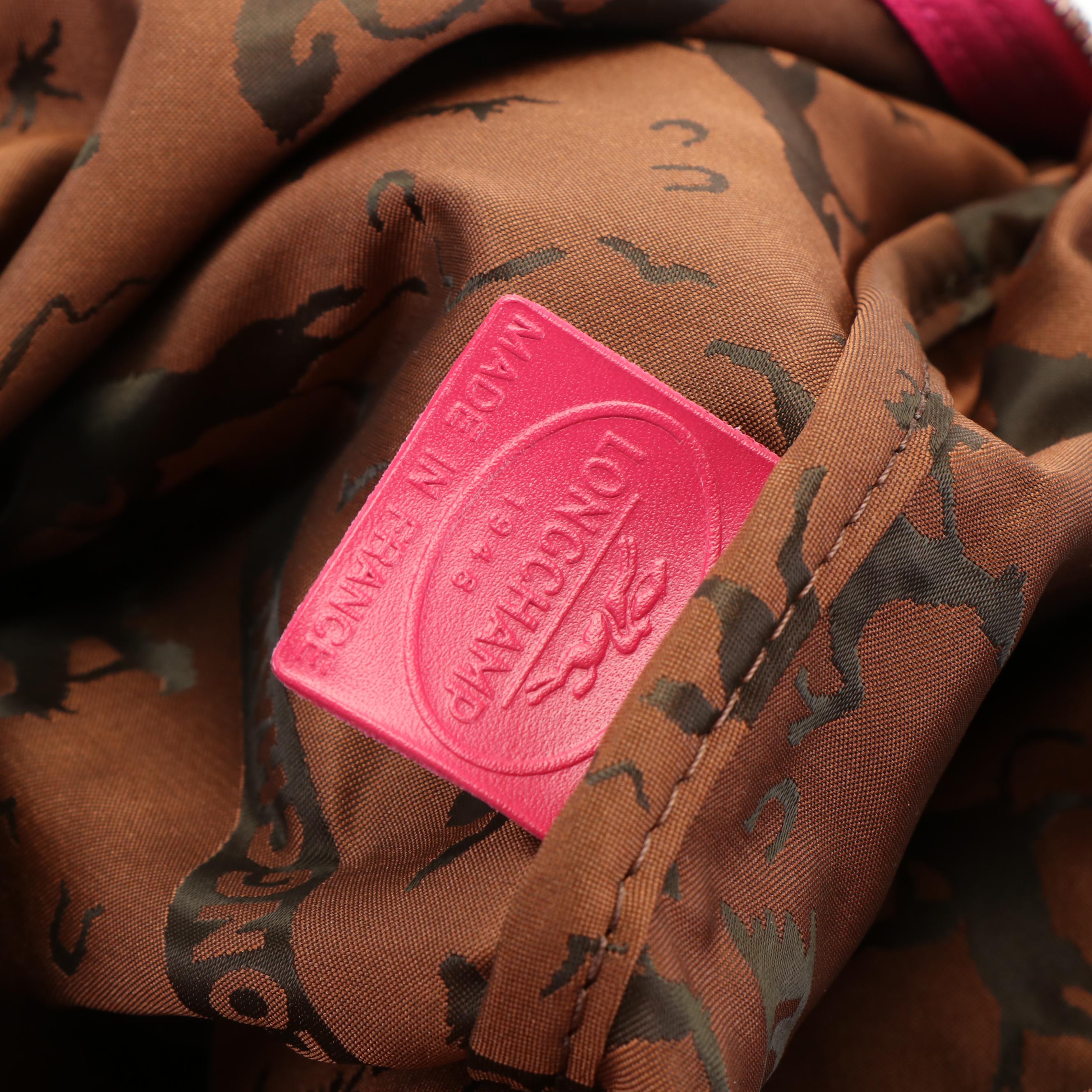 Longchamp Le Pliage Crossbody Tote Limited Edition in Fuchsia Leather