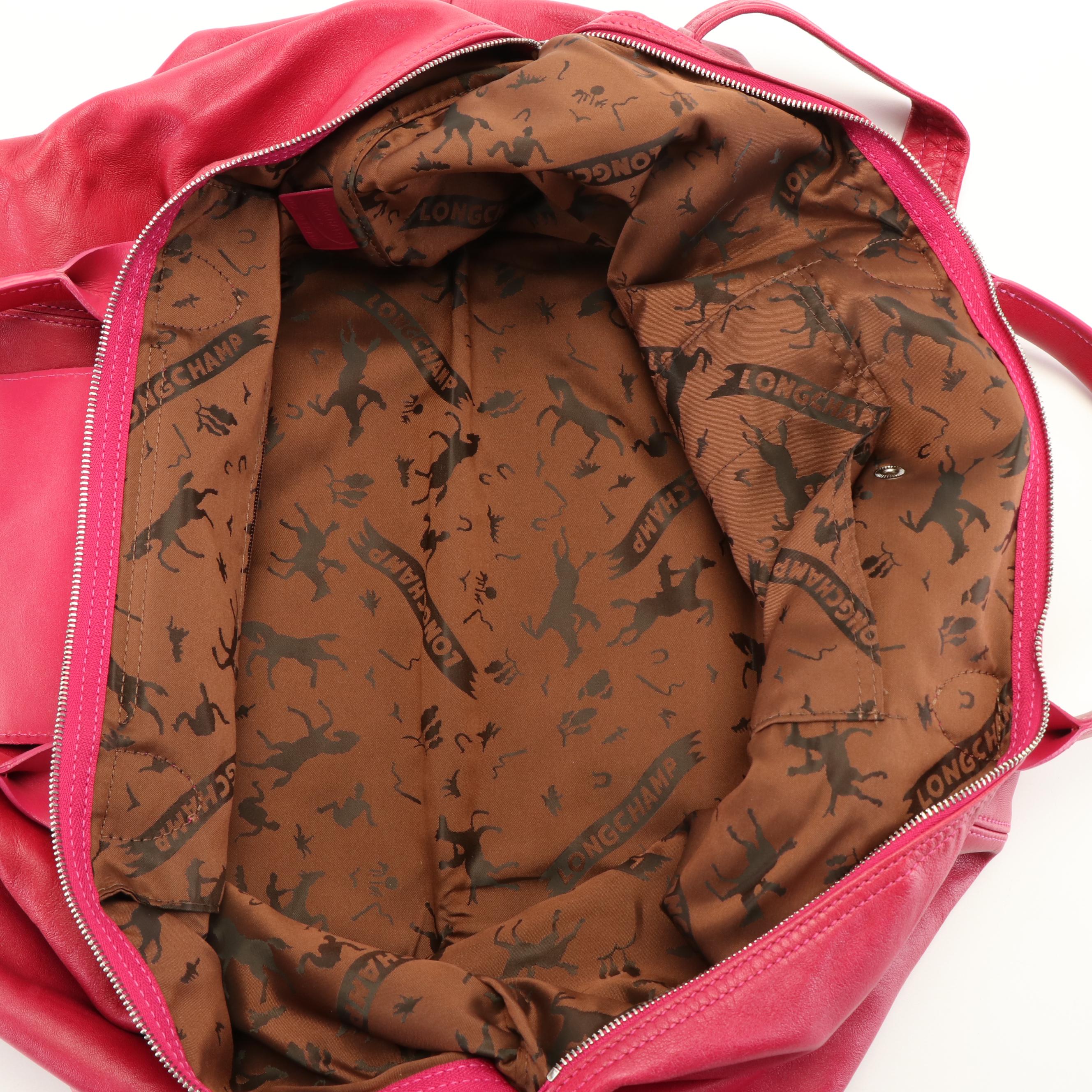 Longchamp Le Pliage Crossbody Tote Limited Edition in Fuchsia Leather